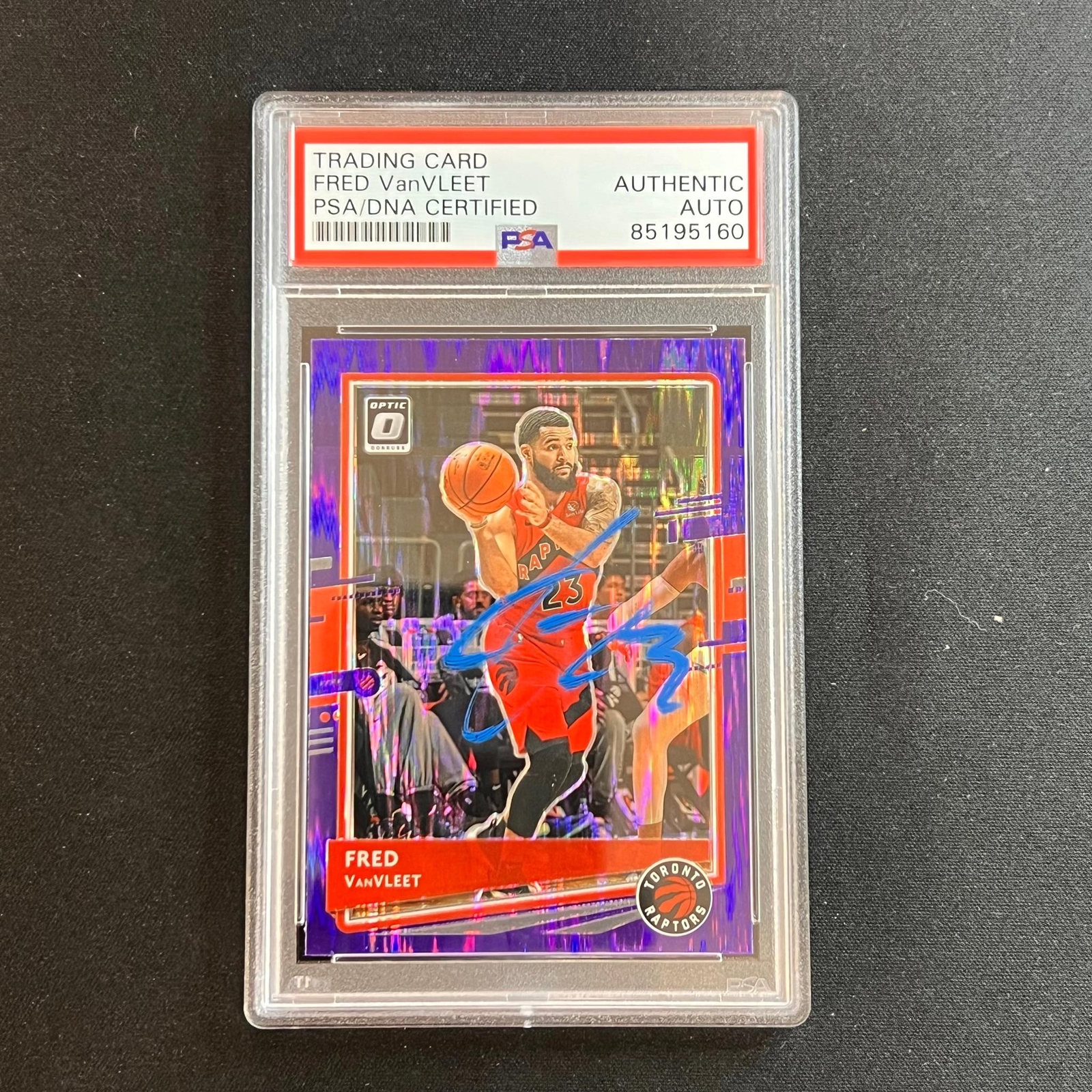 2020-21 Panini Donruss Optic Purple #131 Fred VanVleet Signed Card AUTO PSA Slab