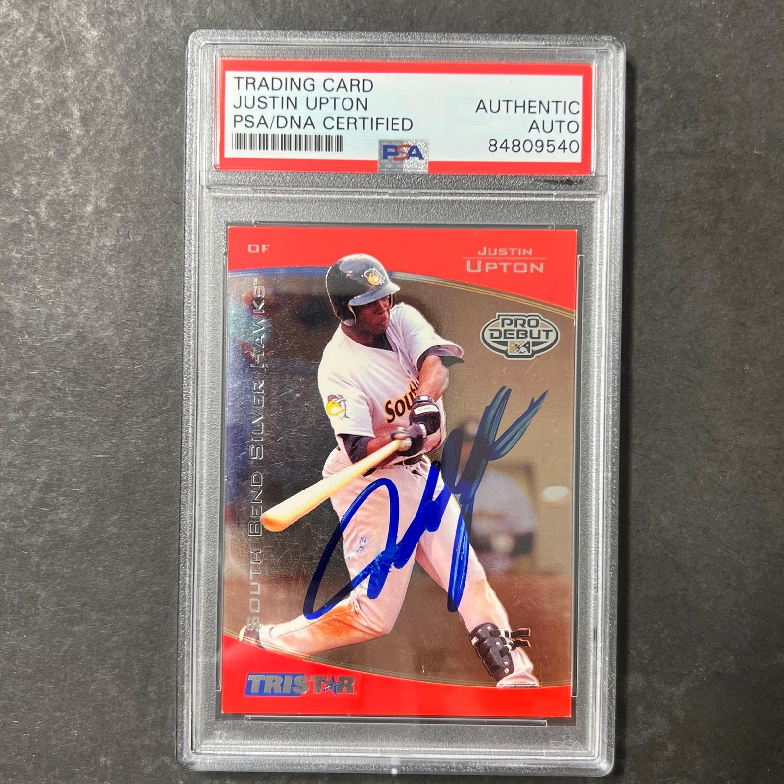 2006 Tristar #2/10 Justin Upton Signed Card PSA Slabbed Auto RC