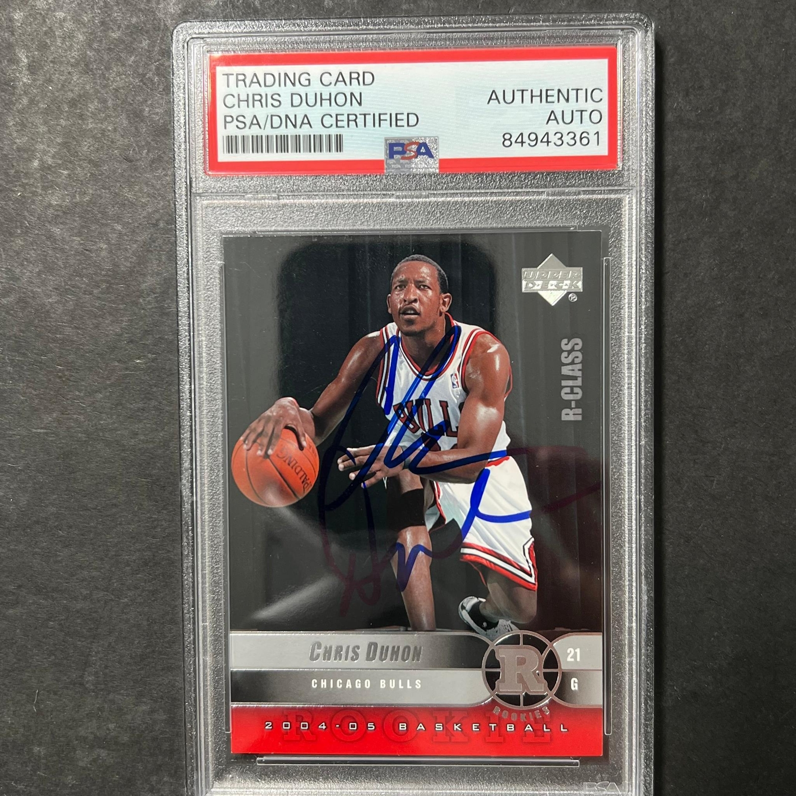 2004 Upper Deck #128 Chris Duhon Signed Card AUTO PSA Slabbed Bulls