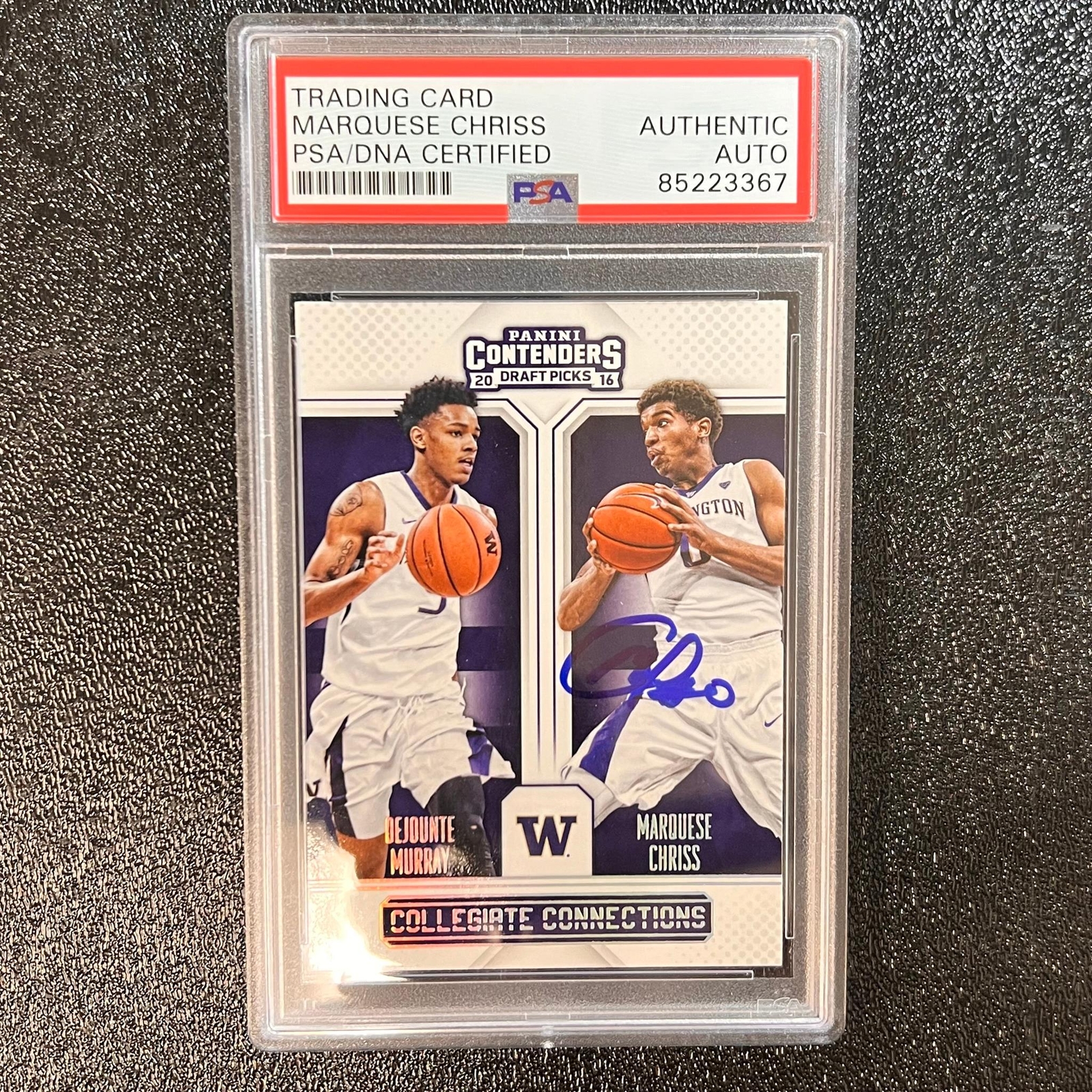 2016 Panini Contenders Draft Picks Collegiate Connections #2 Marquese Chriss Sig