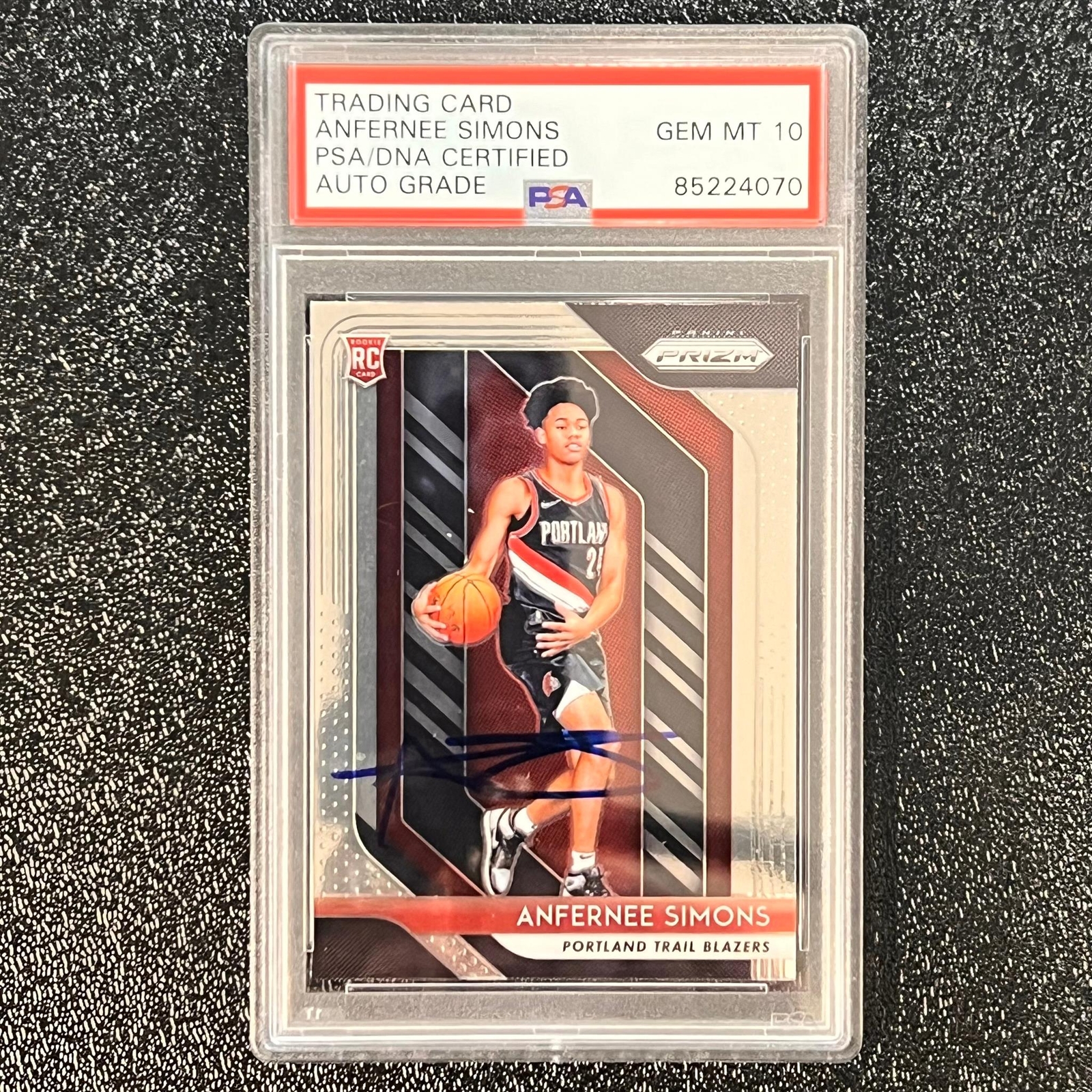 2018 Panini Prizm #61 ANFERNEE SIMONS Signed Rookie Card AUTO 10 PSA Slabbed RC