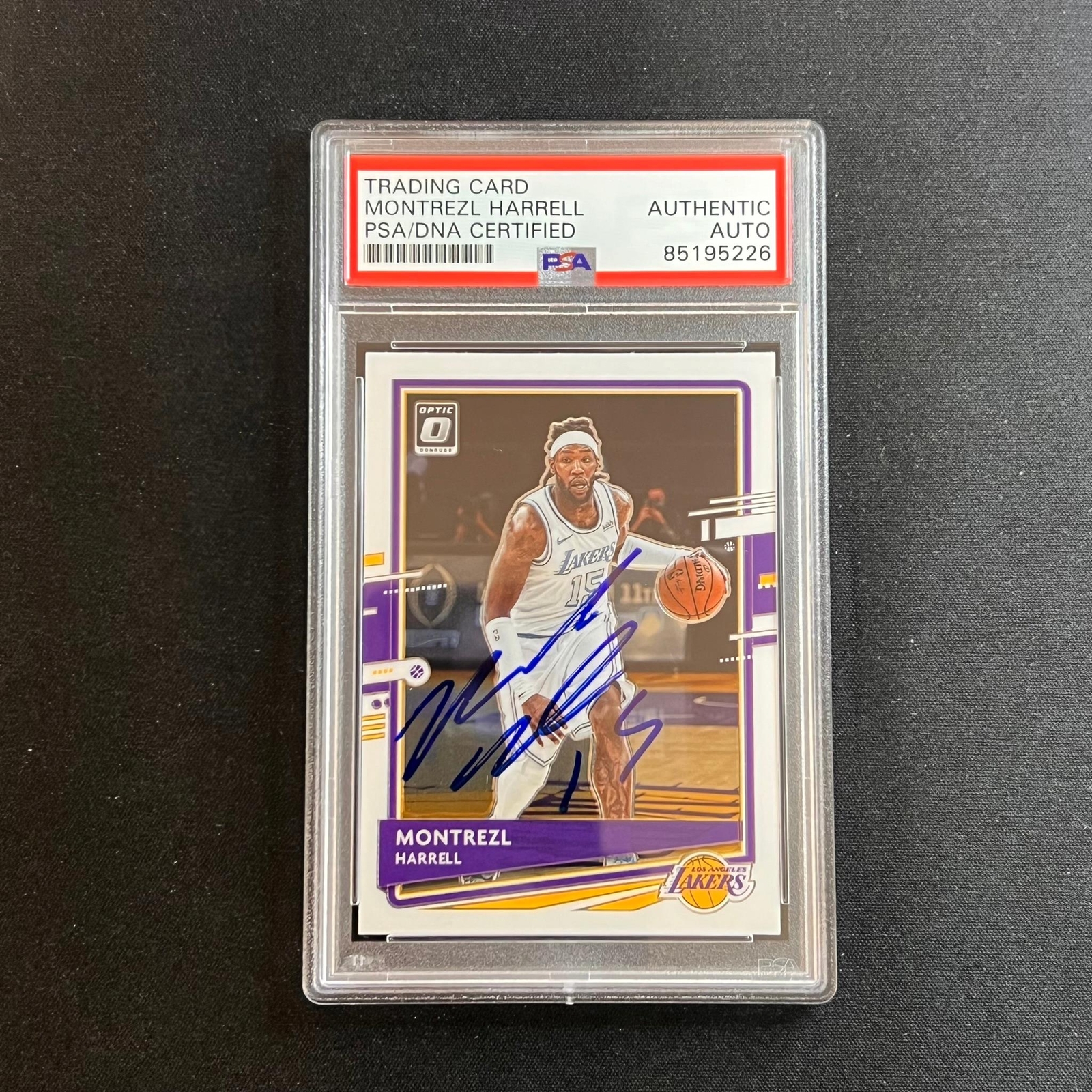 2020-21 NBA Panini Optic #56 Montrezl Harrell Signed Card AUTO PSA Slabbed Laker