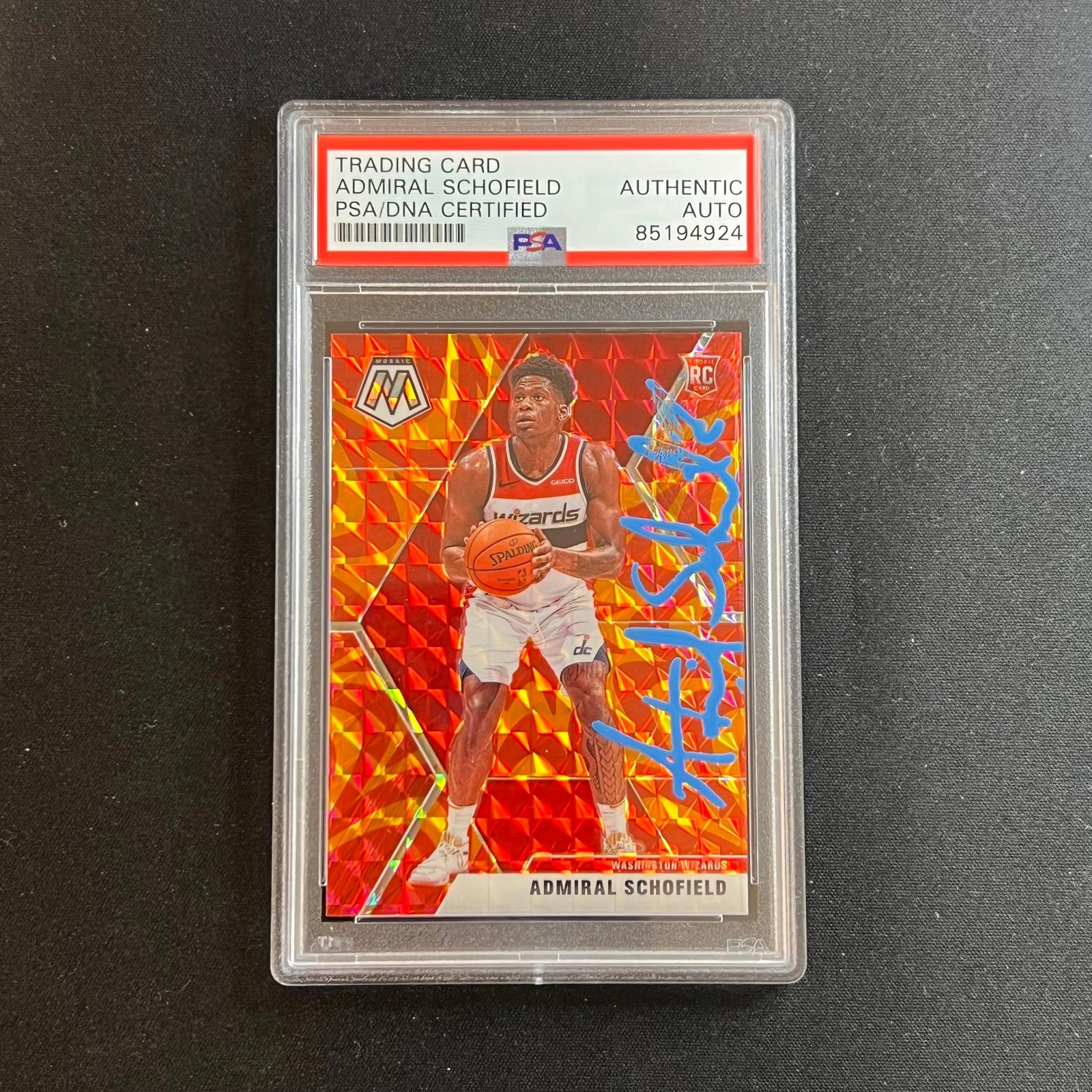 2019-20 Panini Mosaic Orange #202 Admiral Schofield Signed Card AUTO PSA Slabbed