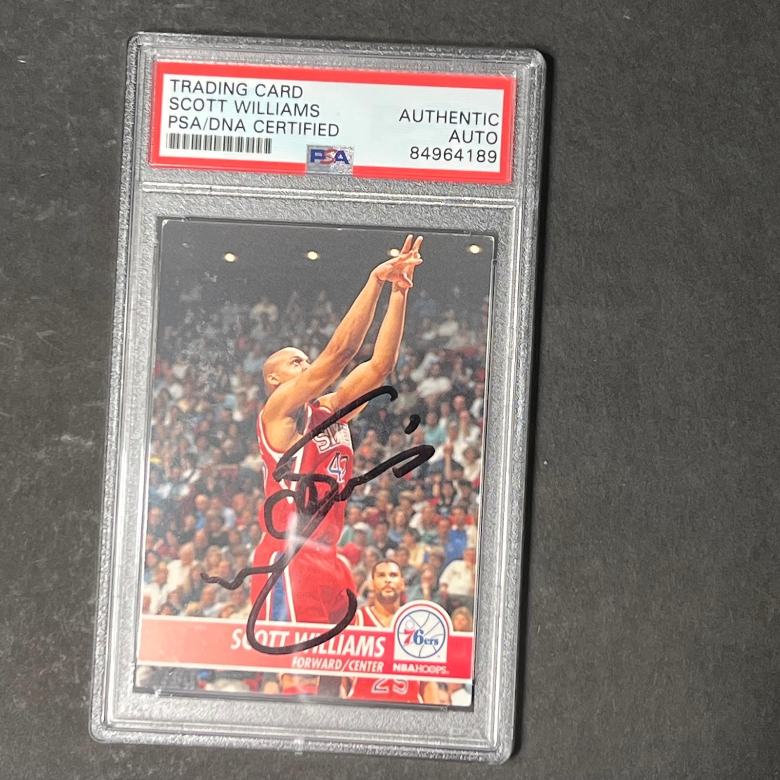1994-95 NBA Hoops #360 Scott Williams Signed Card AUTO PSA Slabbed 76ers
