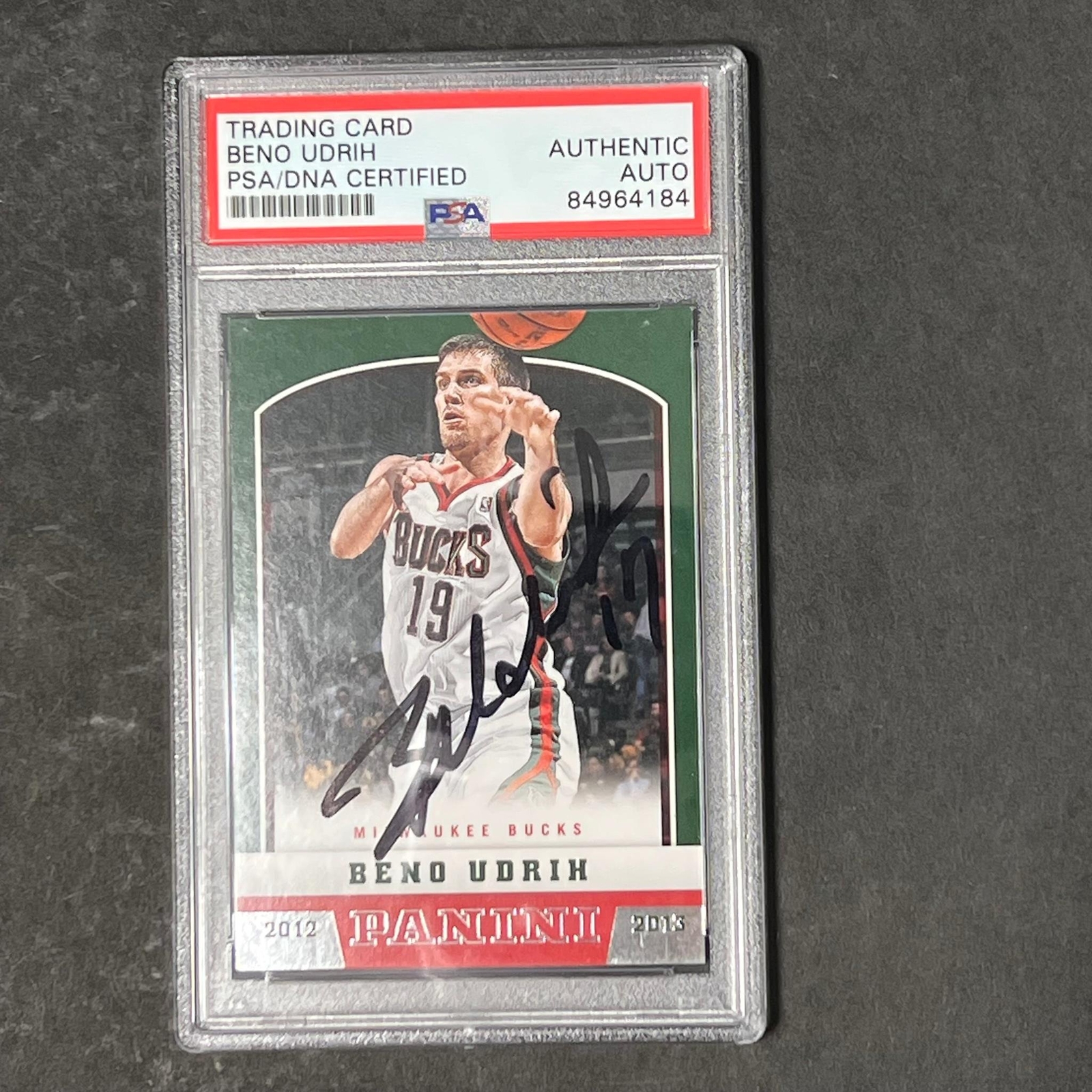 2012-13 Panini #18 Beno Udrih Signed Card AUTO PSA Slabbed Bucks