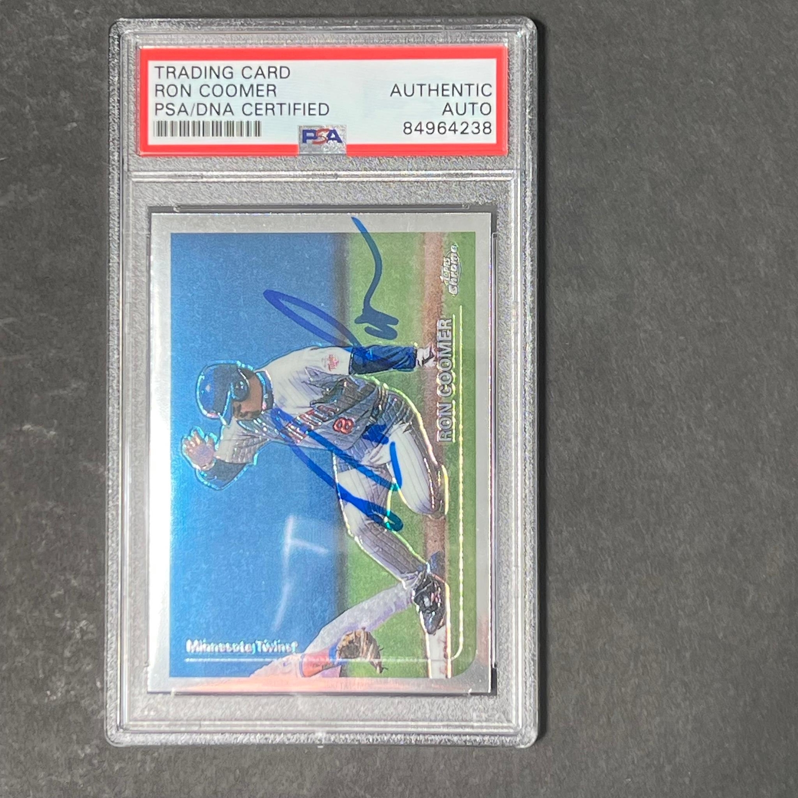 1999 Topps #344 Ron Coomer Signed Card AUTO PSA Slabbed Twins