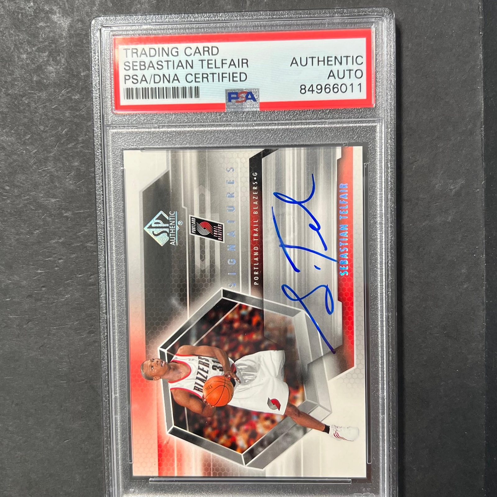 UPPER DECK #SP-ST SEBASTIAN TELFAIR SIGNED CARD AUTO PSA/DNA SLABBED TRAIL BLAZE COLLECTIBLE MEMORABILIA