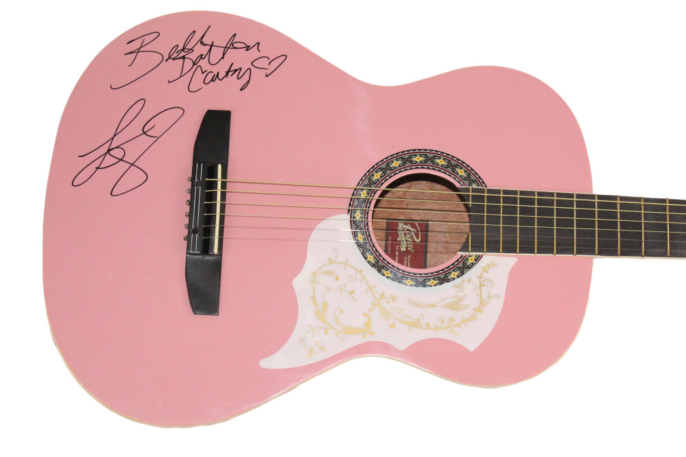 Lainey Wilson Signed Autograph Pink Acoustic Guitar w/ Bell Bottom Country JSA