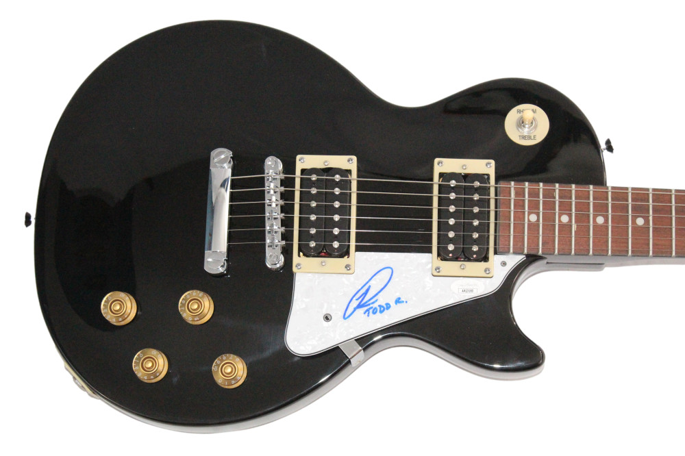 Todd Rundgren of Utopia Signed Autograph Gibson Epiphone Les Paul Guitar JSA COA