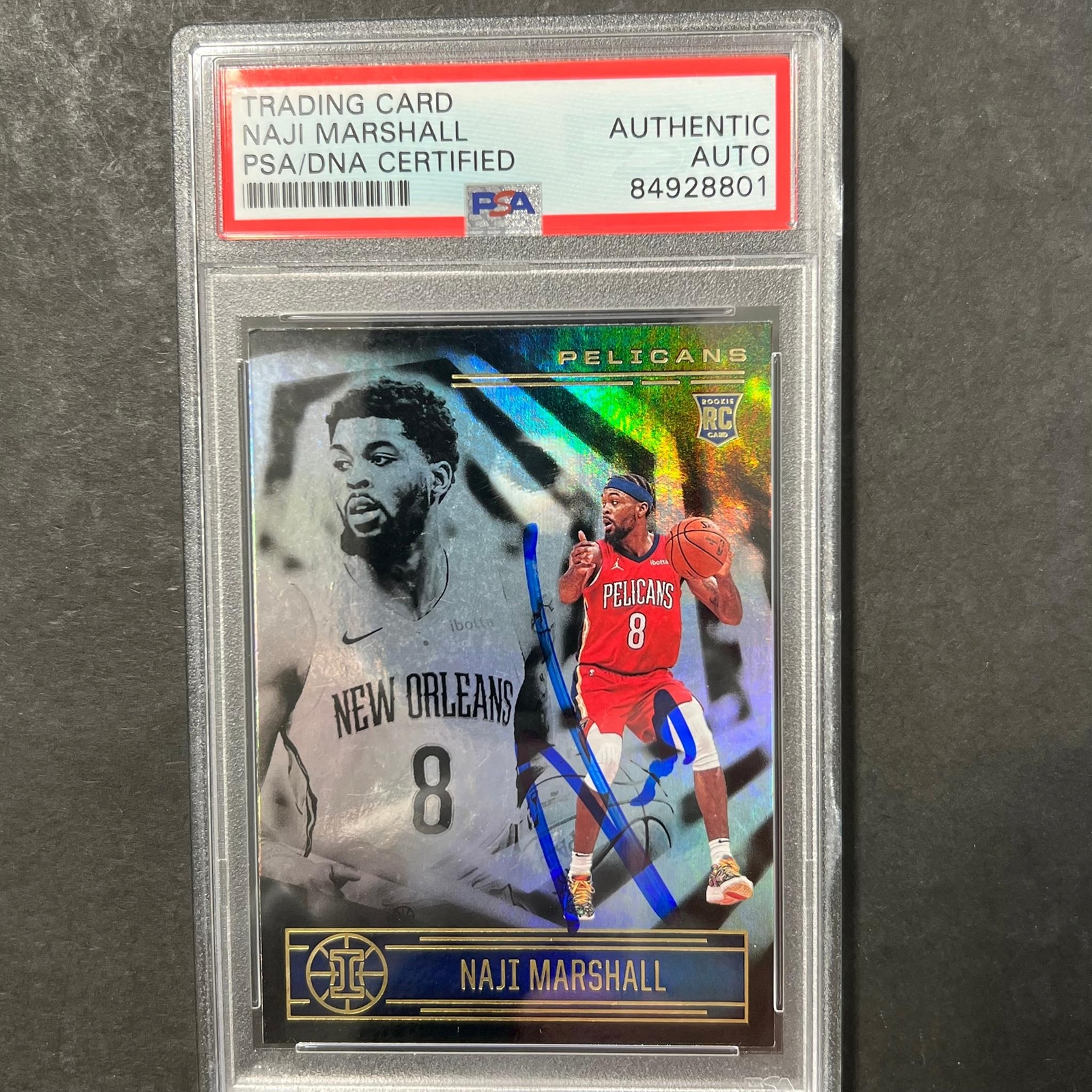 2020-21 Panini Illusions #197 Naji Marshall Signed Card AUTO PSA Slabbed Pelican