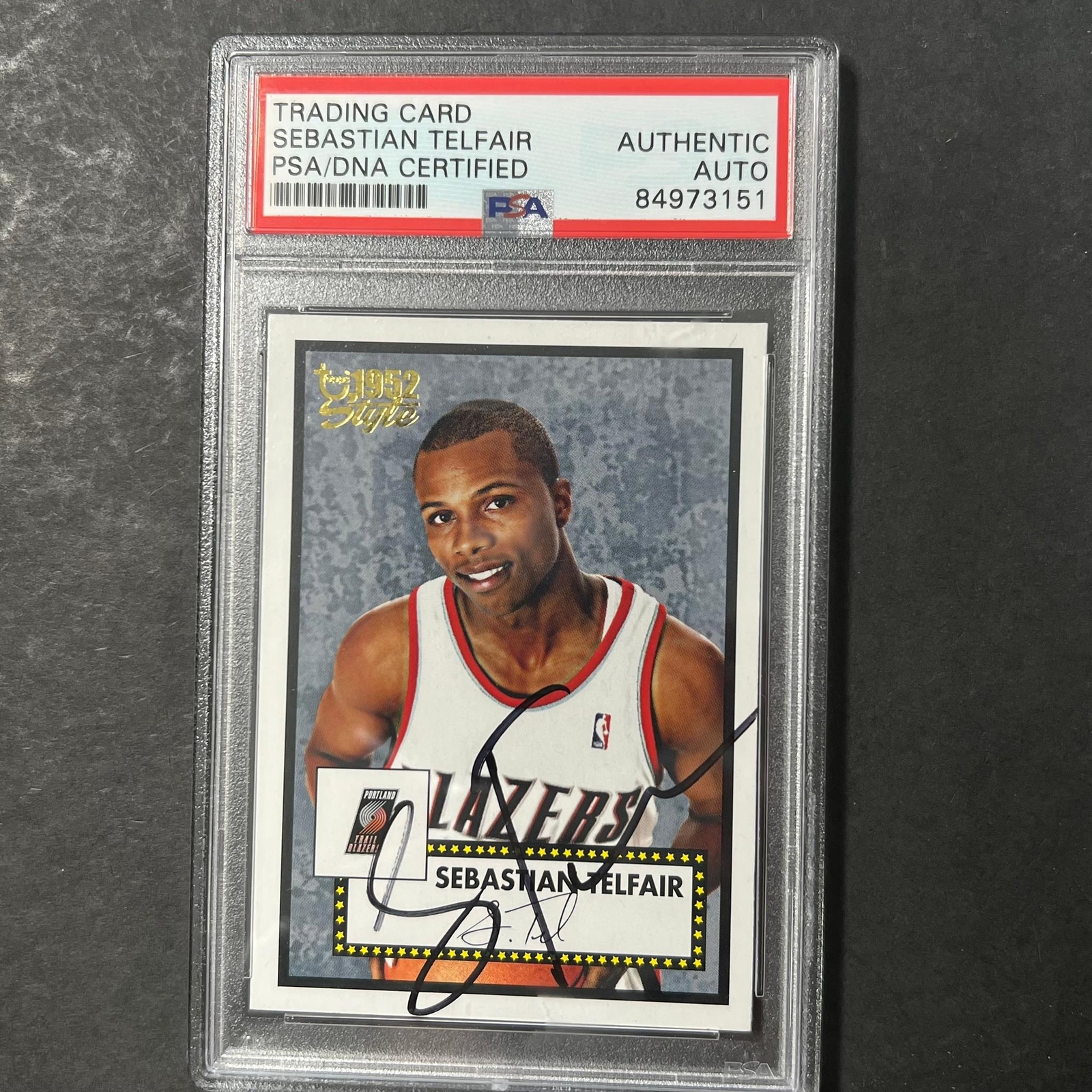 2005-06 Topps 1952 Style #128 Sebastian Telfair Signed Card AUTO PSA/DNA Slabbed