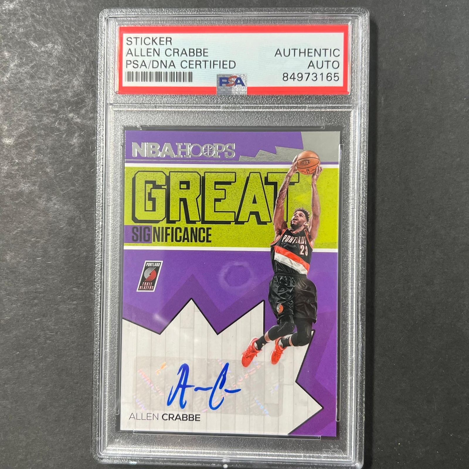 2016-17 Panini Hoops #5 Allen Crabbe Signed Sticker AUTO PSA Slabbed Trailblazer