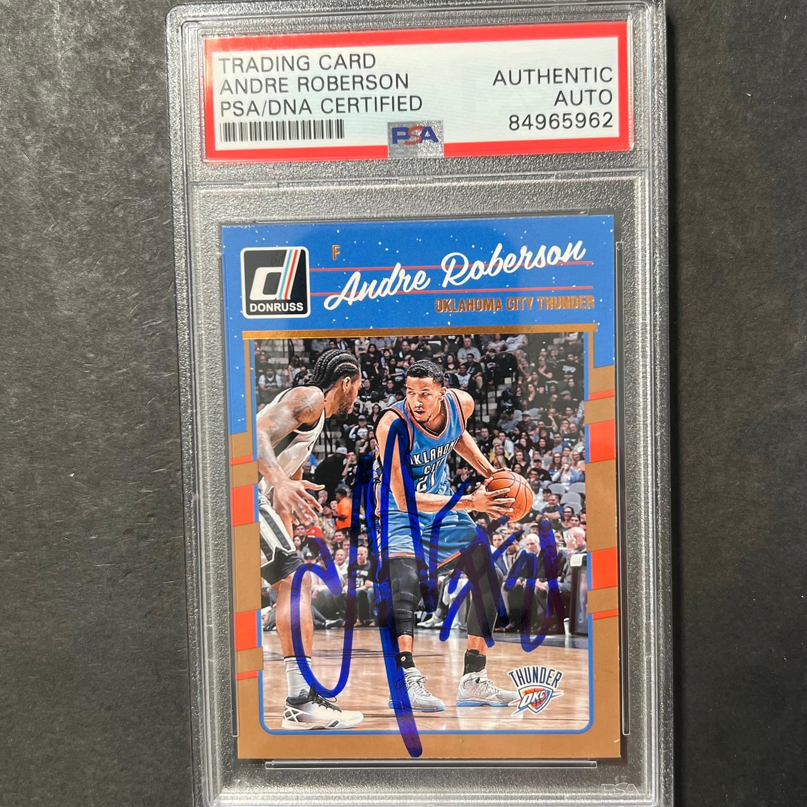 2016-17 Panini Donruss #149 Andre Roberson Signed Card AUTO PSA Slabbed Thunder