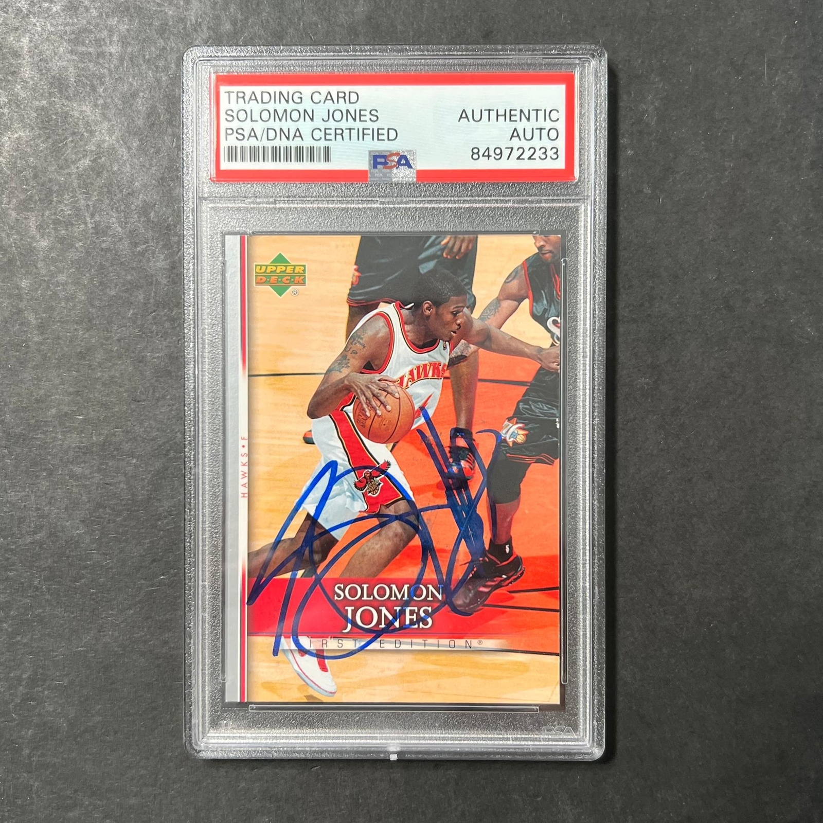 2007-08 Upper Deck #144 Solomon Jones Signed Card AUTO PSA/DNA Slabbed Hawks