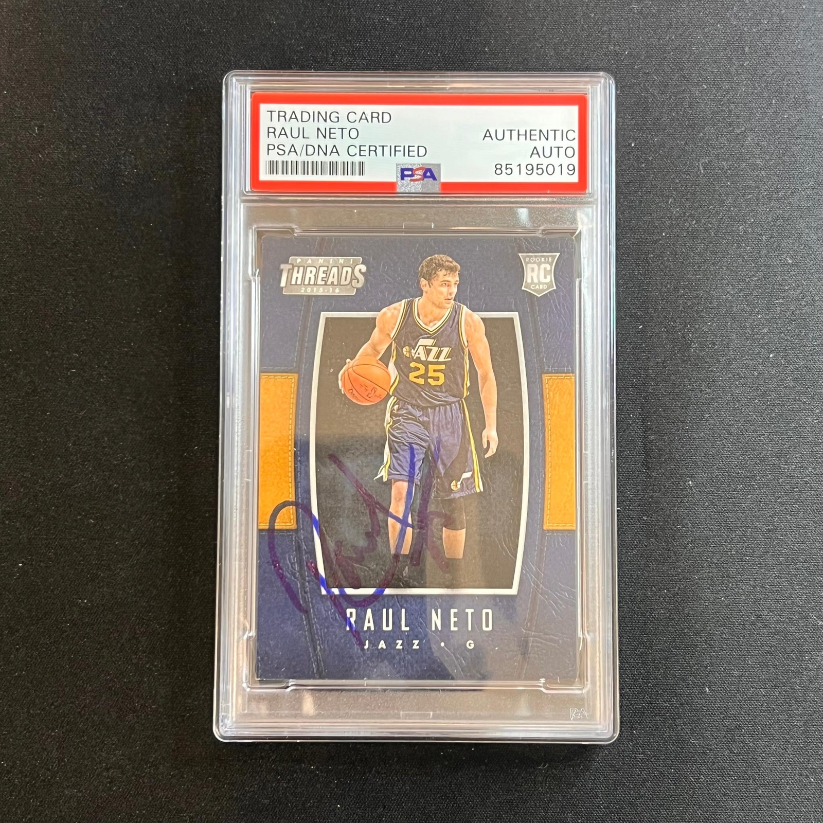 2015-16 Panini Threads #242 Raul Neto Signed Card AUTO PSA Slabbed RC Jazz