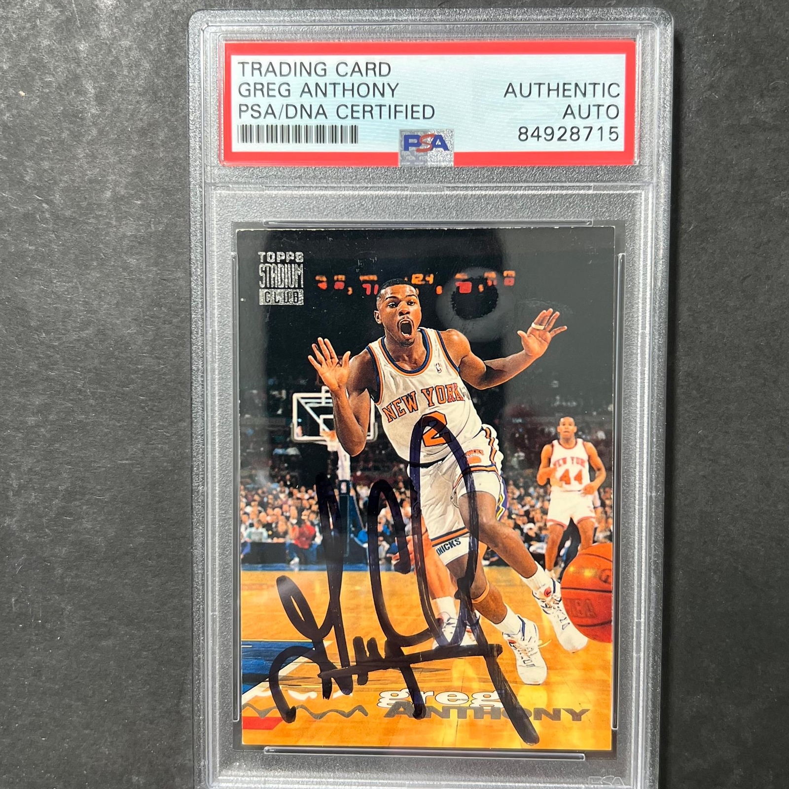 1993-94 Topps Stadium Club #34 Greg Anthony Signed Card AUTO PSA/DNA Slabbed Kni