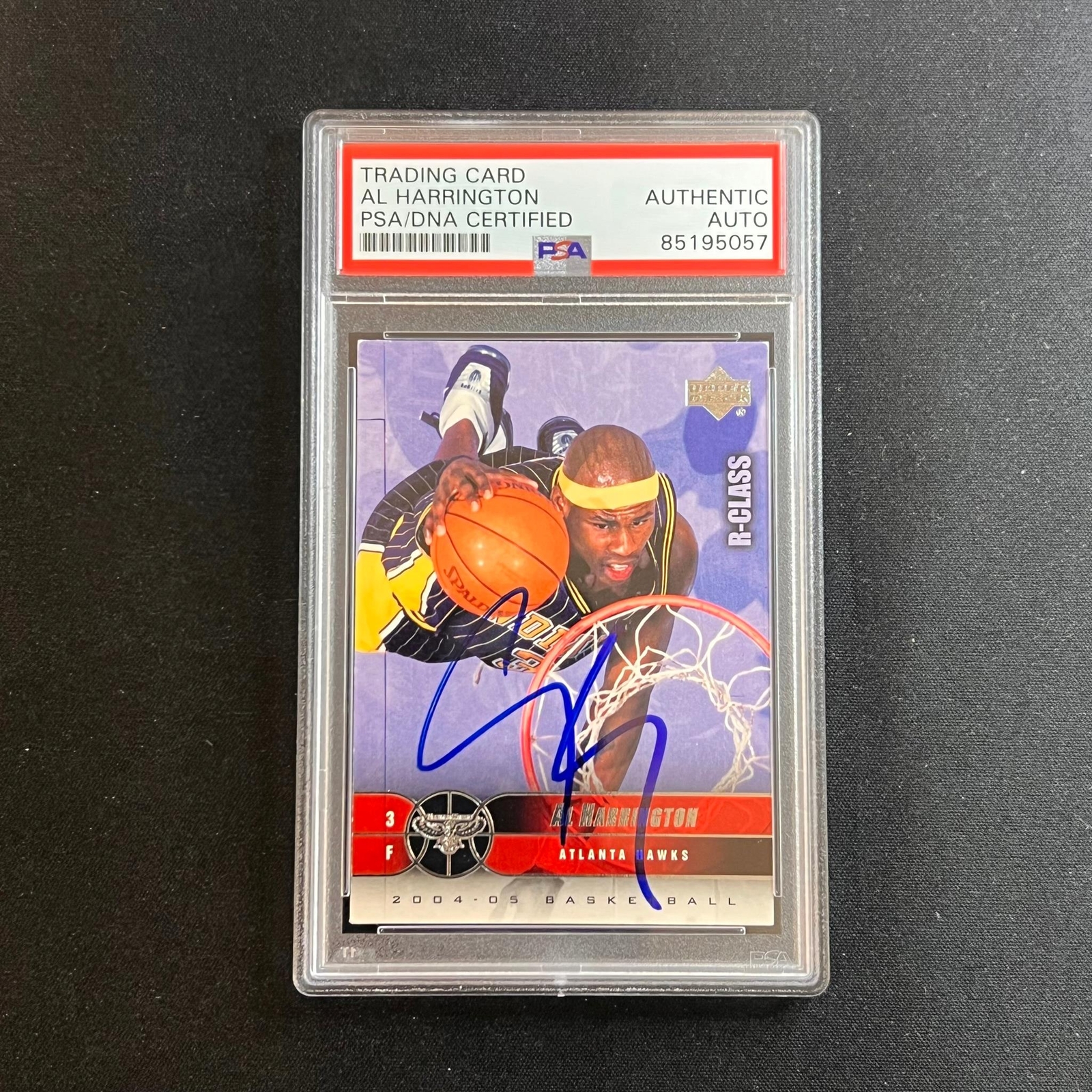 2003-04 Upper Deck B-Class #2 Al Harrington Signed Card AUTO PSA Slabbed Pacers