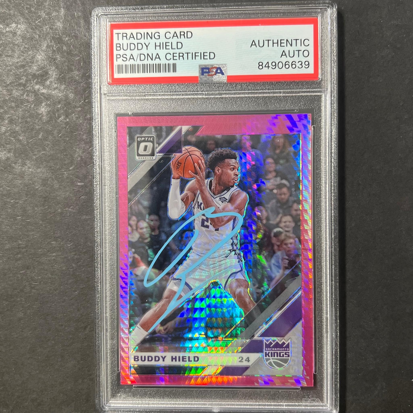 2019-20 Panini Donruss Optic #67 Buddy Hield Signed Card AUTO PSA Slabbed Kings
