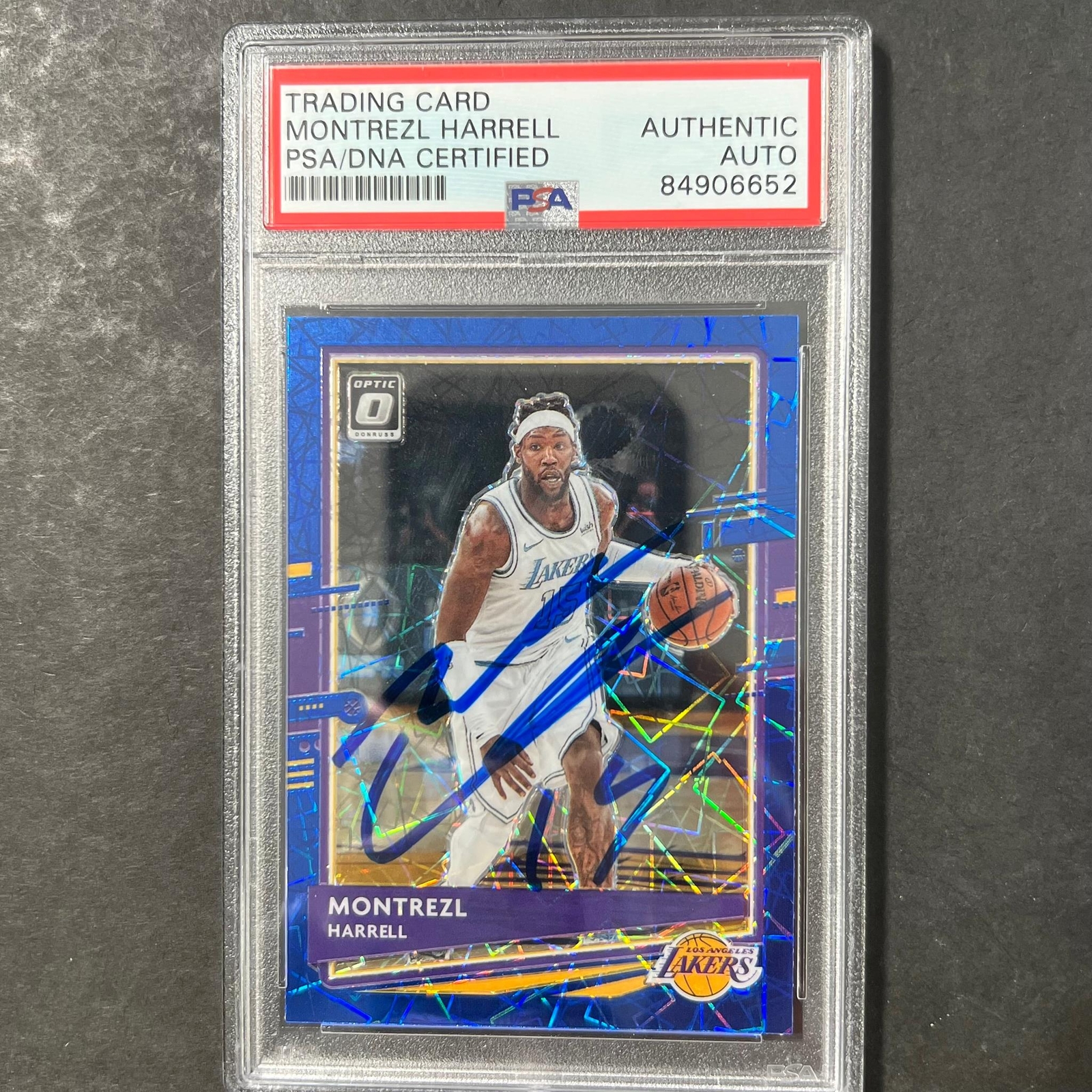 2020-21 NBA Panini Optic #56 Montrezl Harrell Signed Card AUTO PSA Slabbed Laker