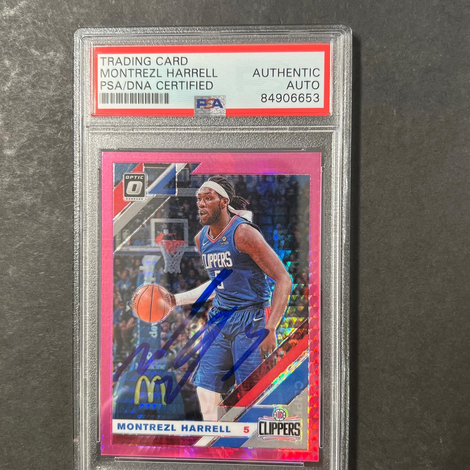 2019-20 Panini Donruss Optic #40 Montrezl Harrell Signed Card AUTO PSA Slabbed C