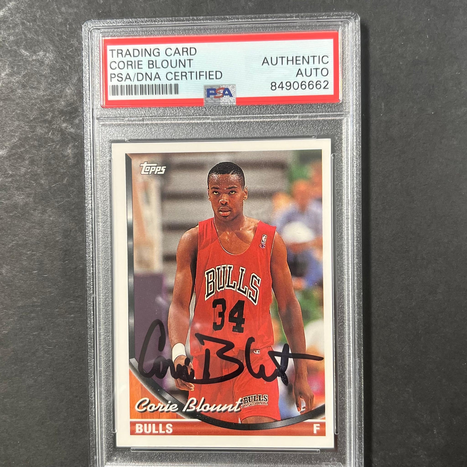 1993-94 Topps #15 Corie Blount Signed Card AUTO PSA Slabbed Bulls