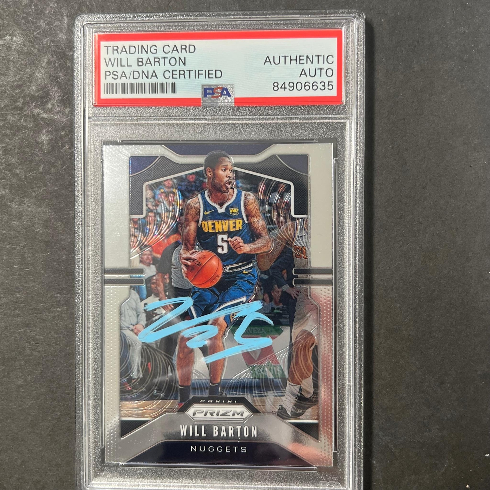 2019-20 Panini Prizm #85 Will Barton Signed Card PSA AUTO Slabbed Nuggets