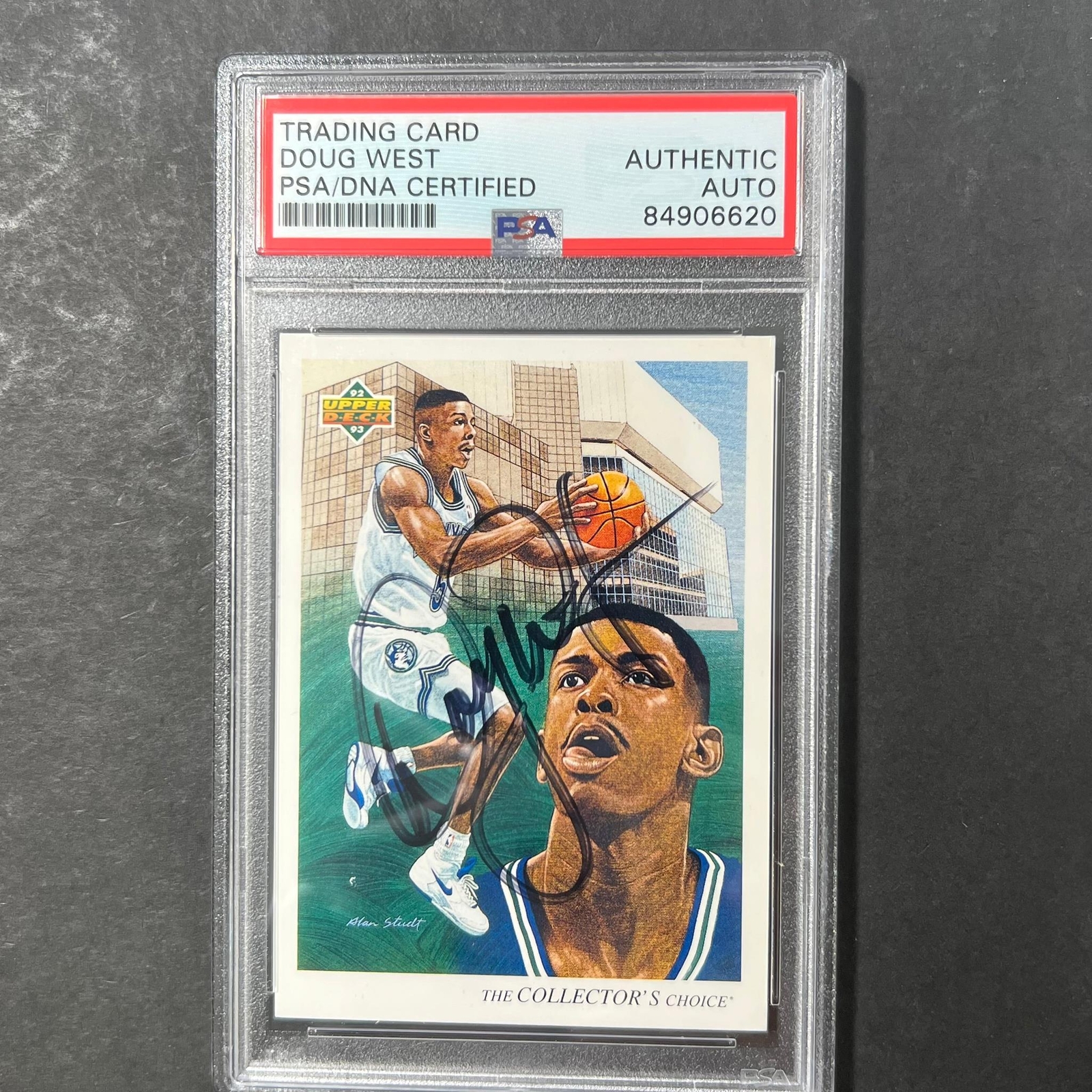 1992-93 Upper Deck #59 Doug West Signed Card AUTO PSA Slabbed Minnesota Timberwo