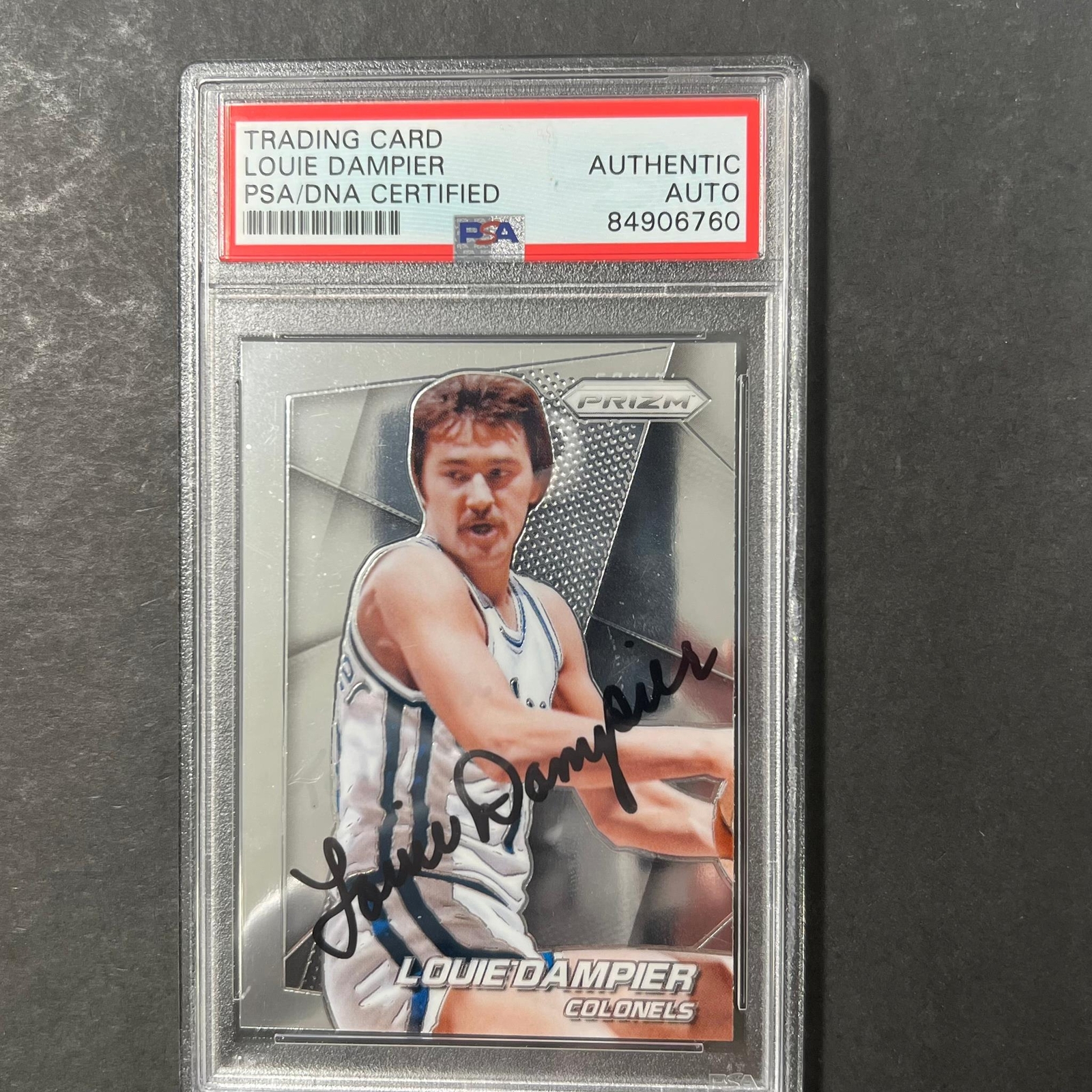 2014-15 Panini Prizm #165 Louie Dampier Signed Card AUTO PSA Kentucky Colonels