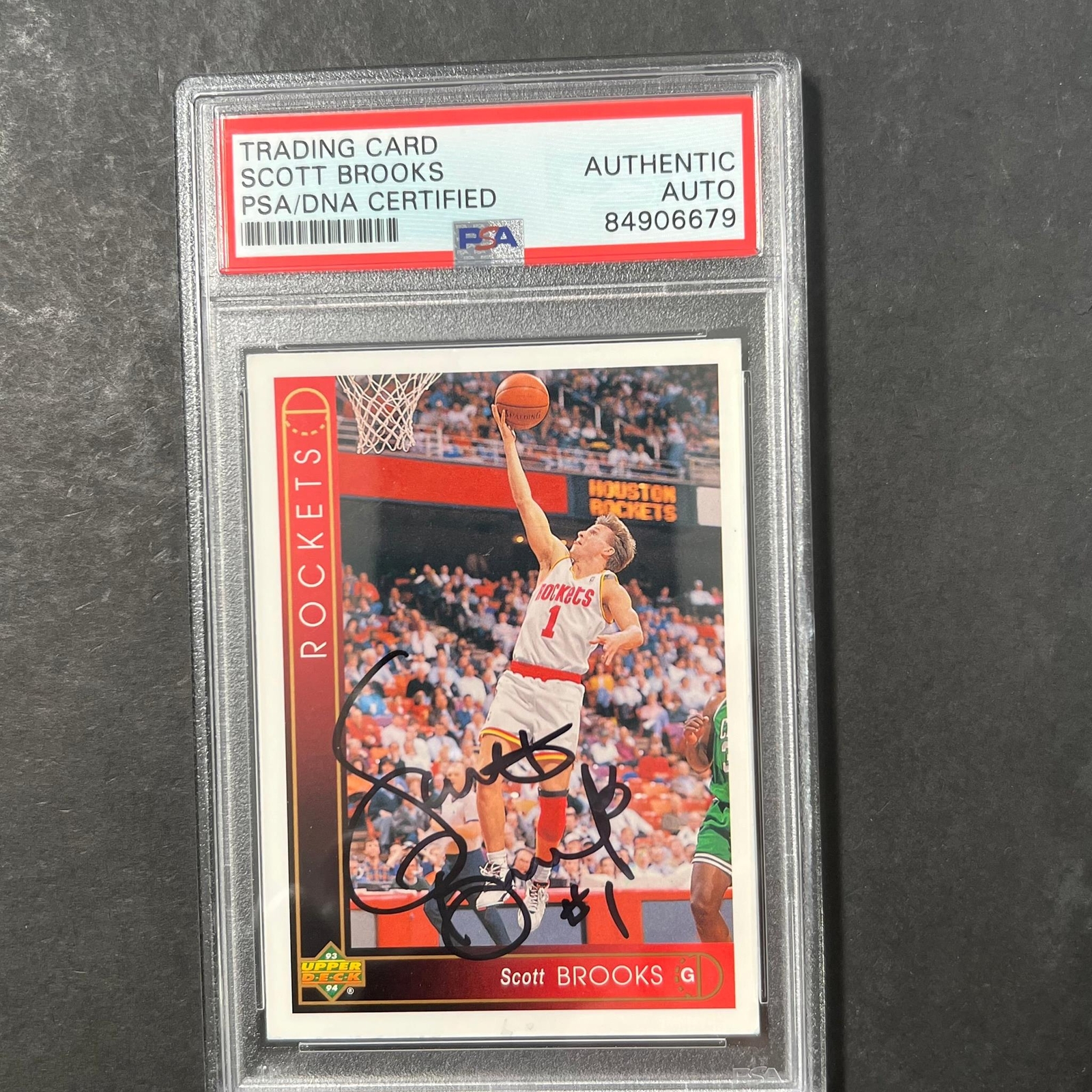 1993-94 Upper Deck #131 Scott Brooks Signed Card AUTO PSA Slabbed Rockets