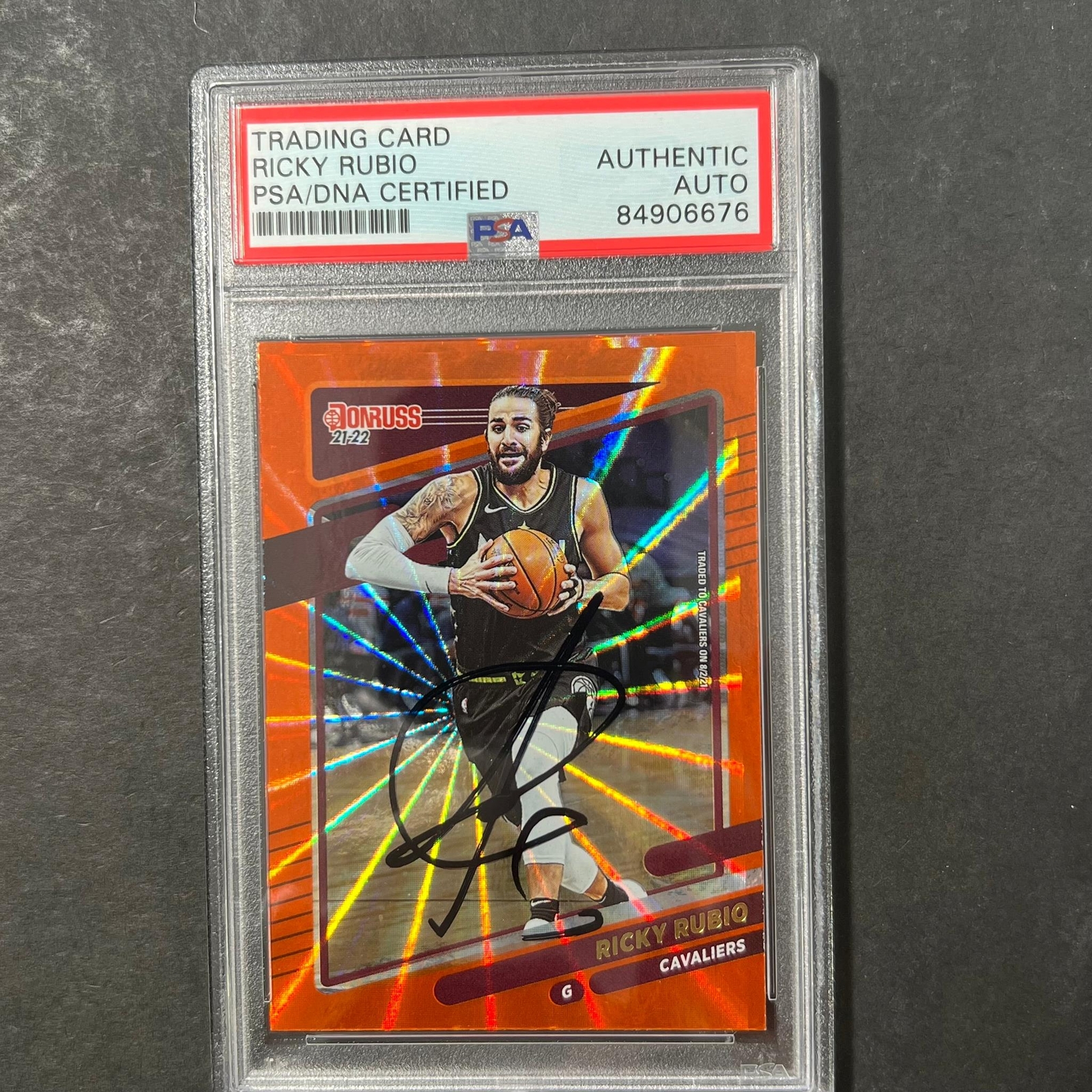 2021-22 Panini Donruss #51 Ricky Rubio Signed Card AUTO PSA Slabbed Cavs