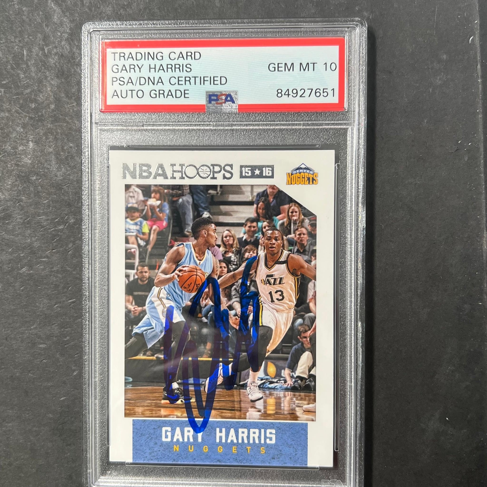 2015-16 NBA Hoops #31 Gary Harris signed Auto 10 Card PSA/DNA Slabbed Nuggets