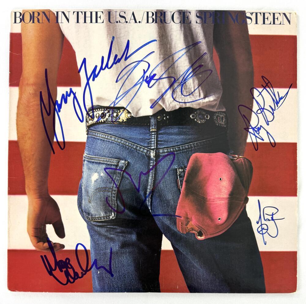 Bruce Springsteen & E Street Band x6 Signed Autograph Album Record - Beckett COA