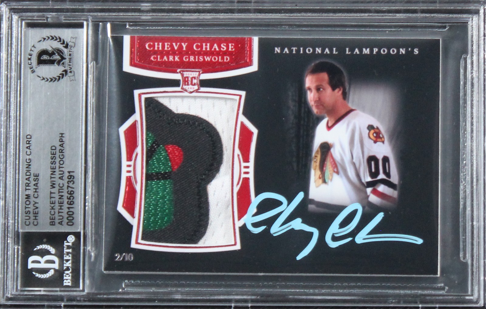 Chevy Chase Christmas Vacation Signed Custom Relic Card #2/10 BAS Slab #16567391