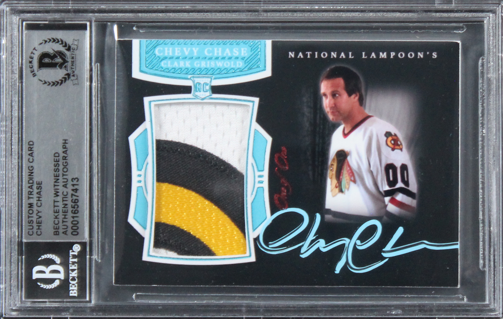 Chevy Chase Christmas Vacation Signed Relic Card One of One BAS Slab #16567413