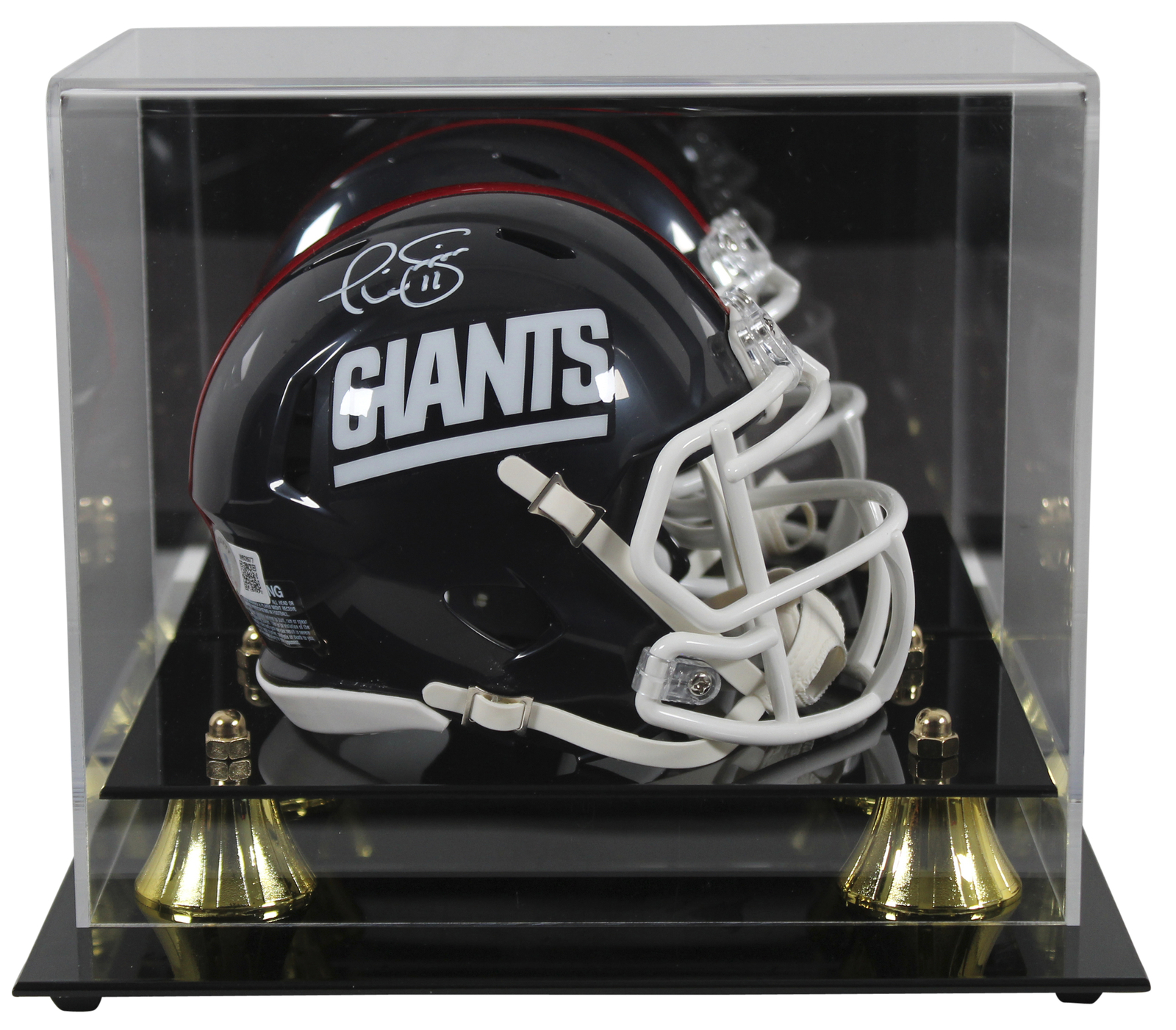 Giants Phil Simms Authentic Signed 1981-98 TB Speed Mini Helmet W/ Case BAS Wit