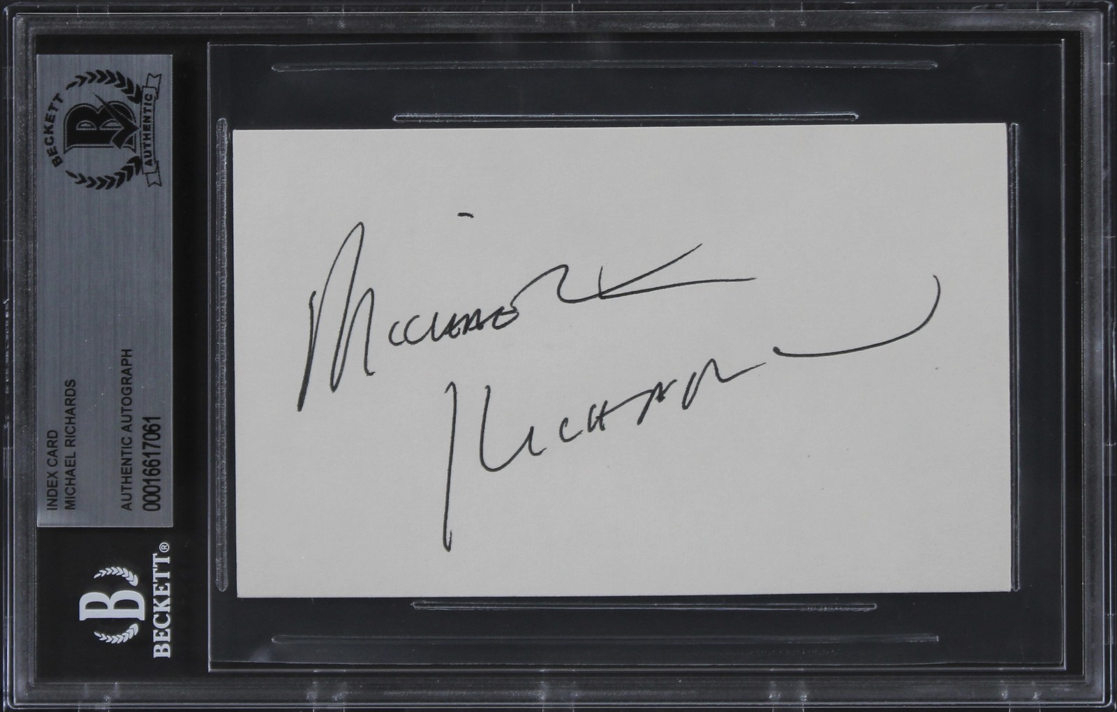 Michael Richards Seinfeld Authentic Signed 3x5 Index Card BAS Slabbed 1