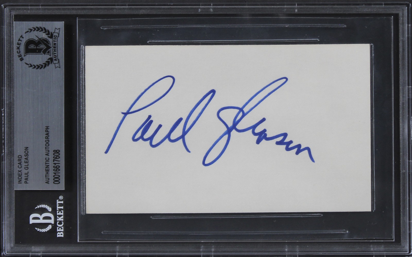 Paul Gleason The Breakfast Club Authentic Signed 3x5 Index Card BAS Slabbed