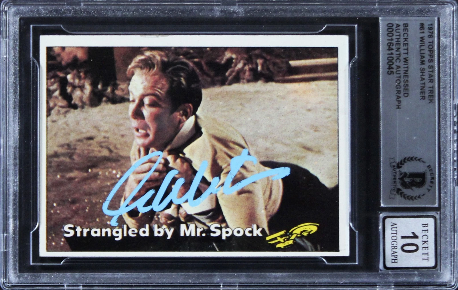 William Shatner Star Trek Signed 1976 Topps Star Trek #61 Card Auto 10! BAS Slab