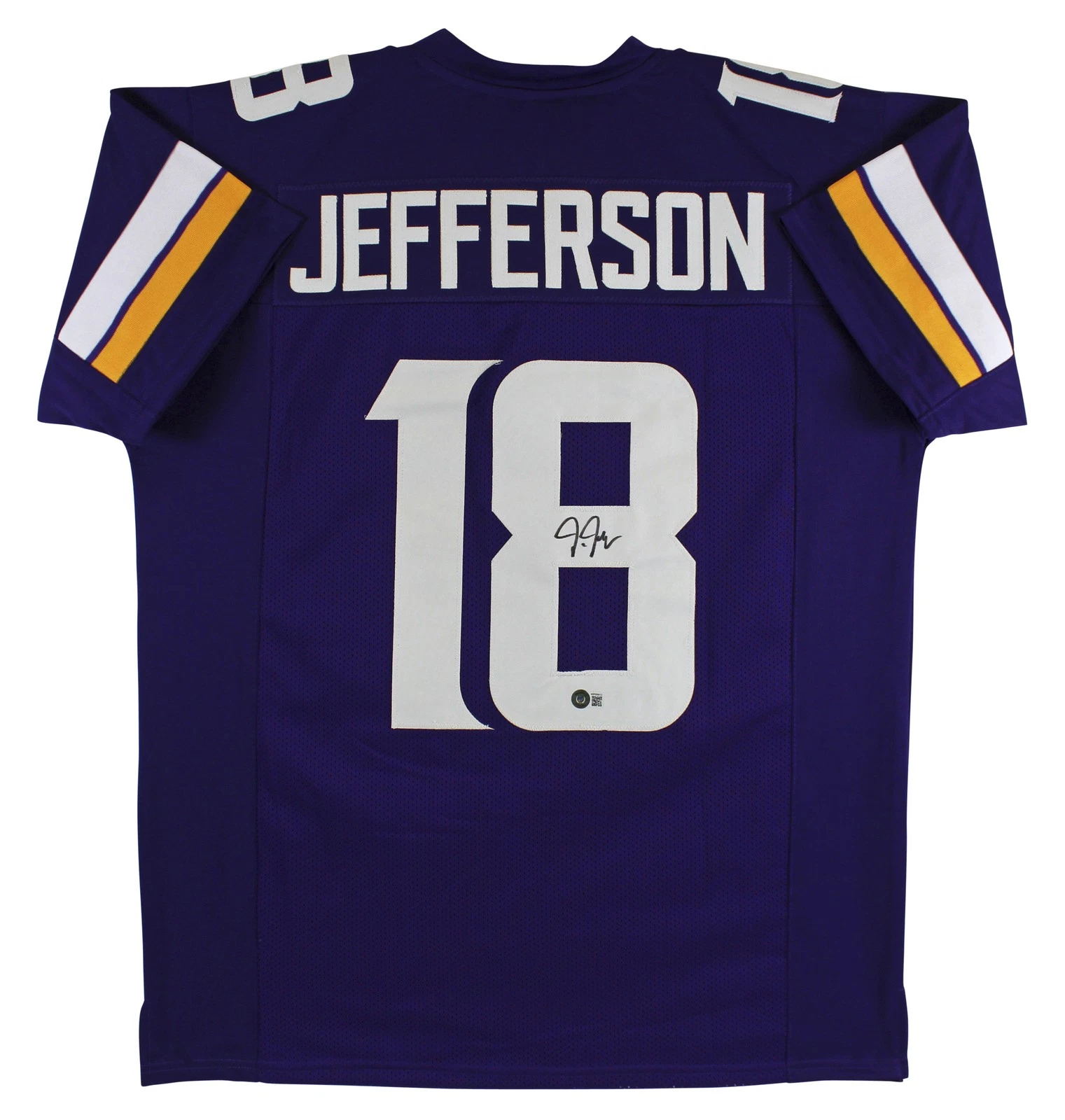 Justin Jefferson Signed Purple Pro Style Jersey Autographed BAS Witnessed