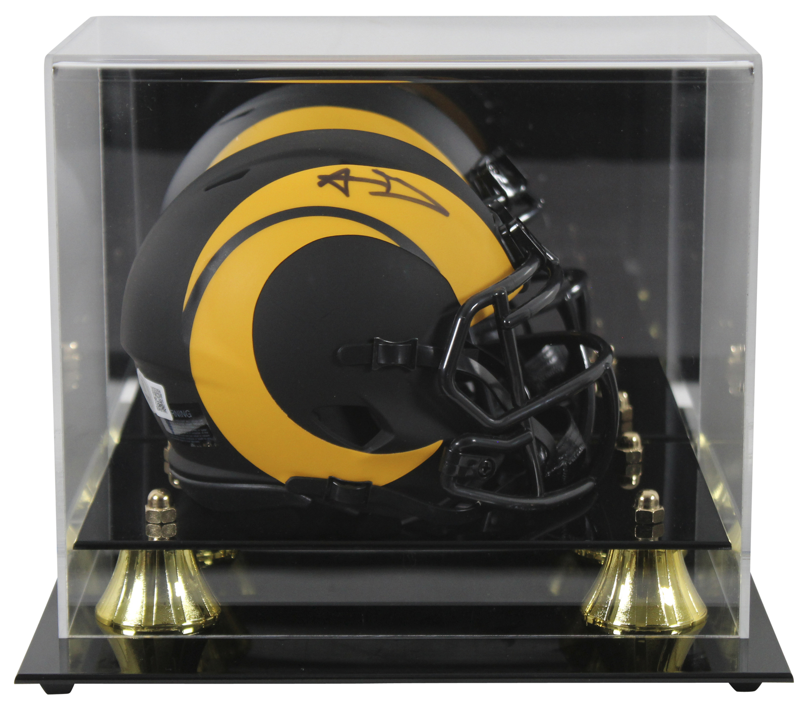 Rams Aaron Donald Authentic Signed Eclipse Speed Mini Helmet w/ Case BAS Witness
