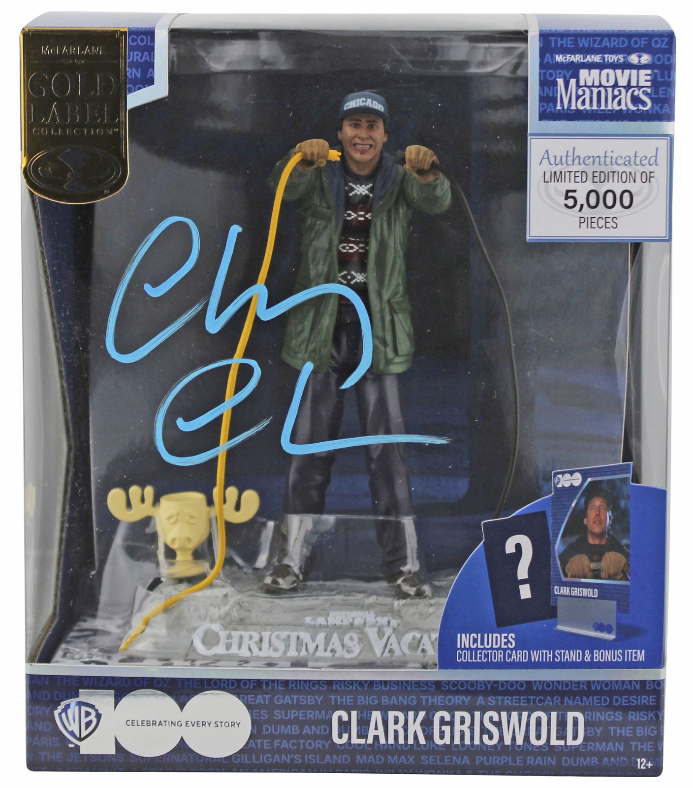 Chevy Chase Christmas Vacation Signed McFarlane Clark Griswold Figure BAS Wit