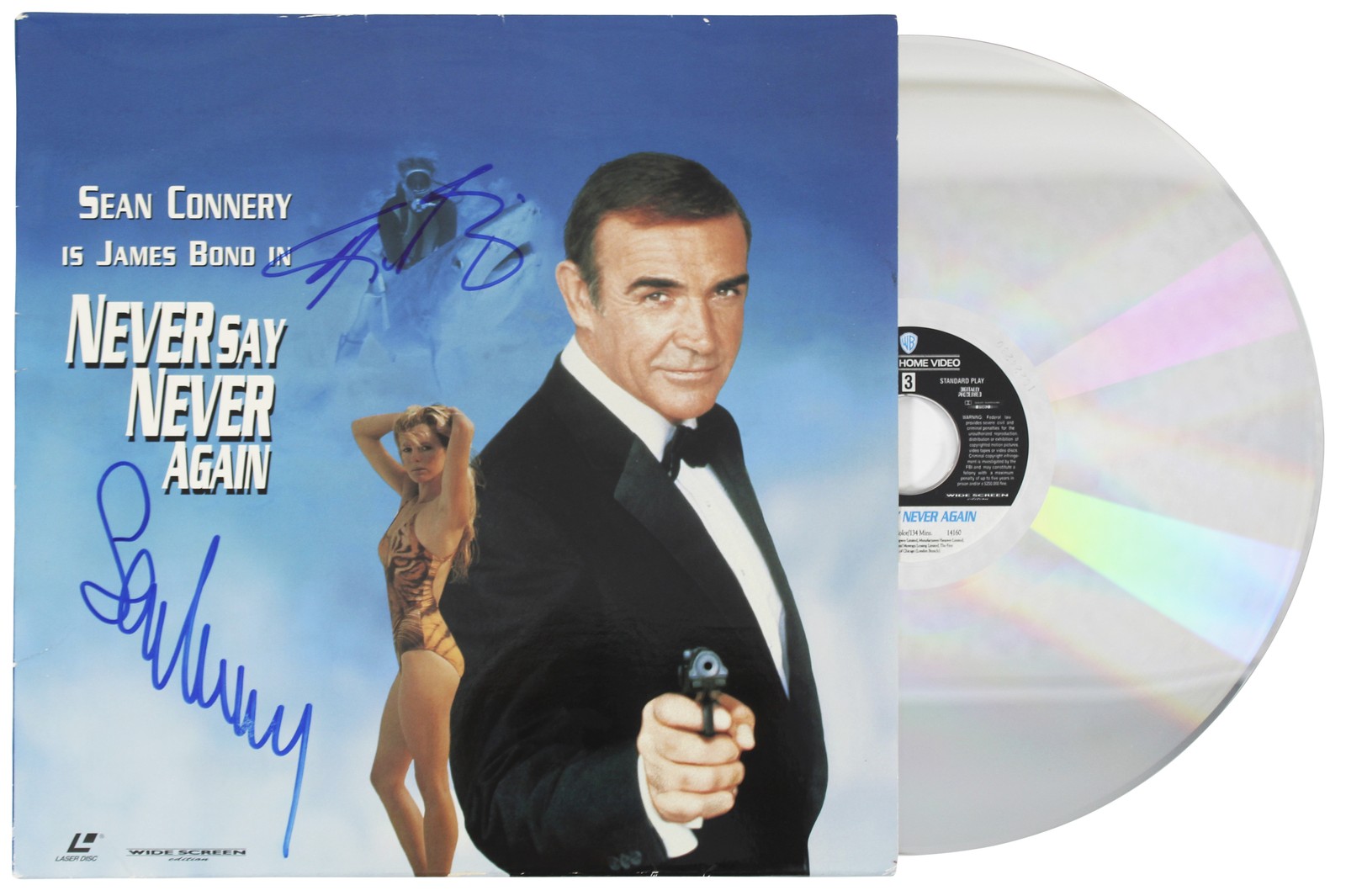 Sean Connery & Kim Basinger James Bond 007 Signed Laserdisc Cover W/Disk BAS