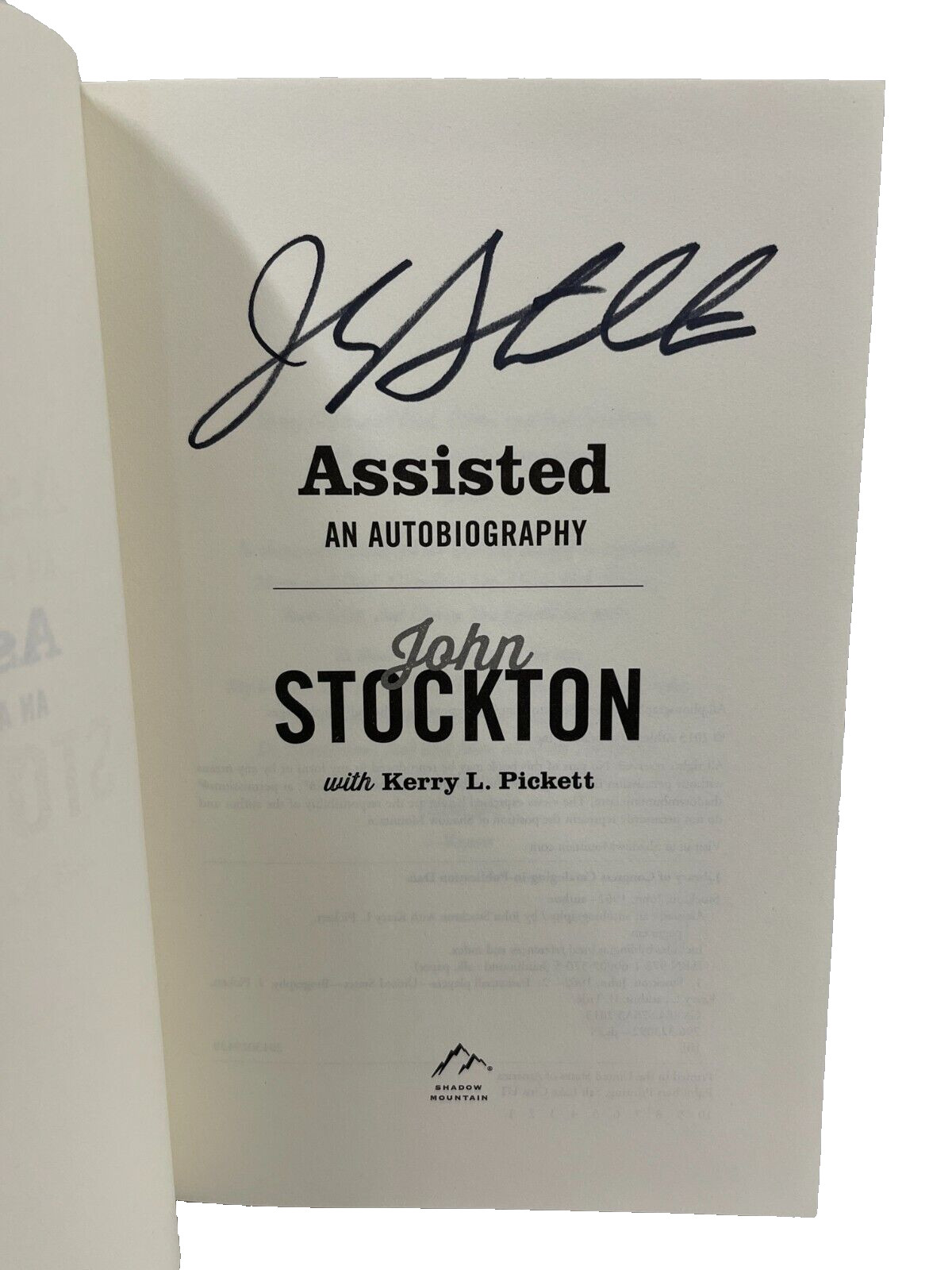 John Stockton Signed Assisted Hard Cover Book Authentic Autograph