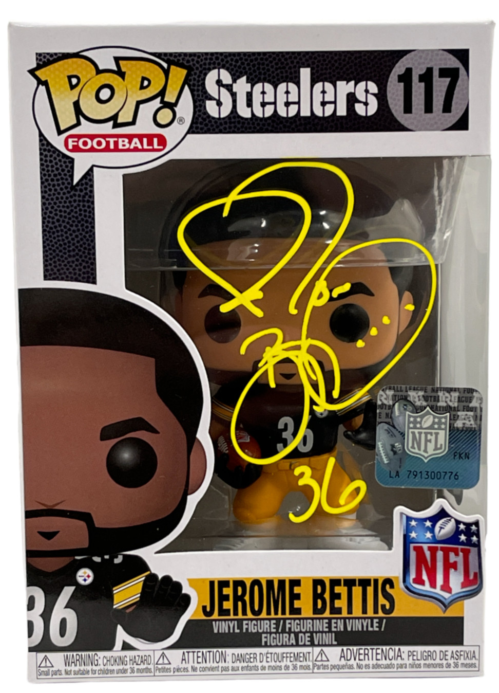 Jerome Bettis Signed Funko Figure Pittsburgh Steelers Autograph Beckett Witness