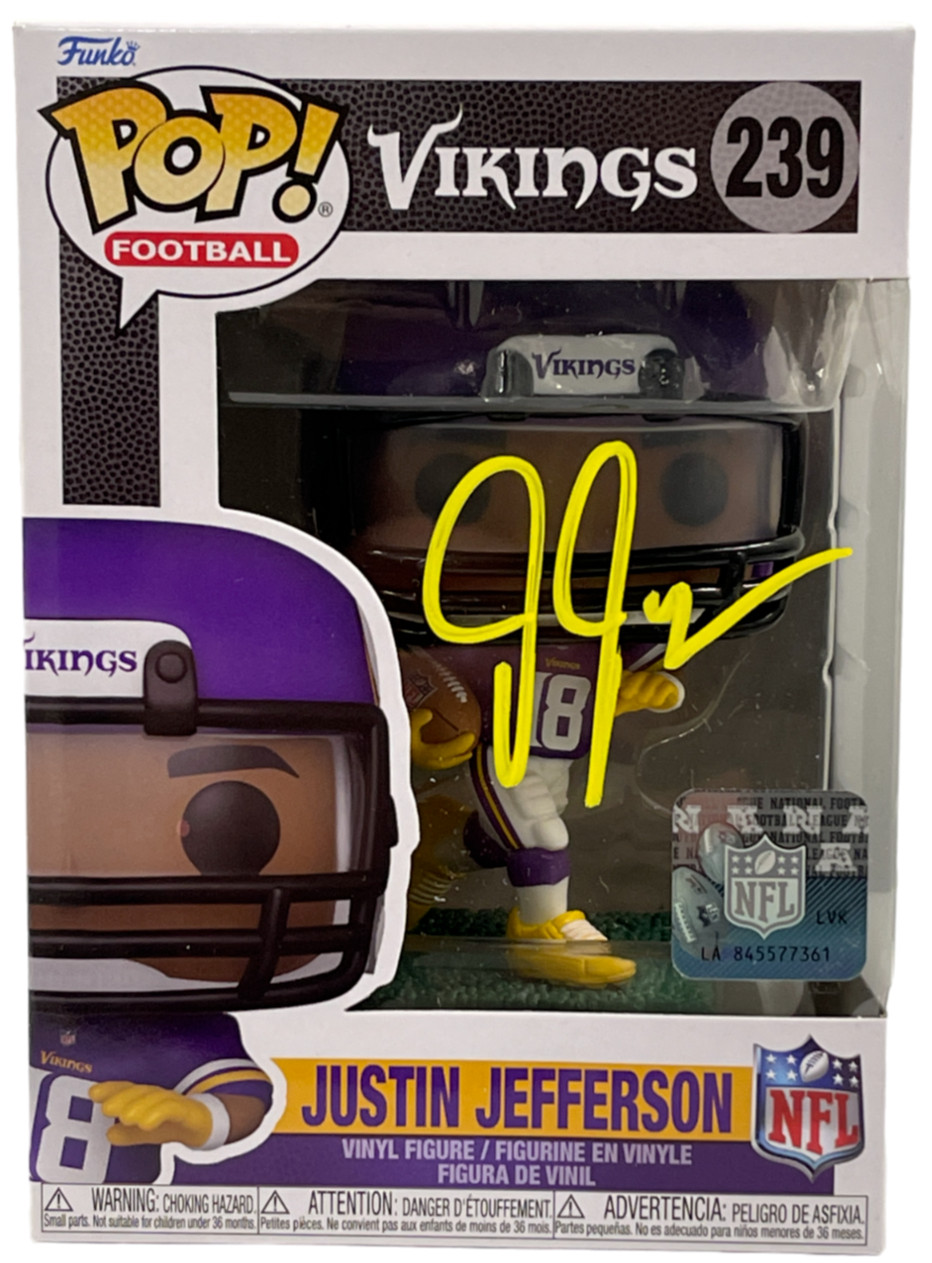 Justin Jefferson Signed Funko Figure Minnesota Vikings Autograph Beckett Witness