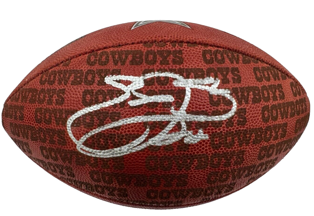 Emmitt Smith Signed Duke Showcase NFL Football Dallas Cowboys Autograph Prova