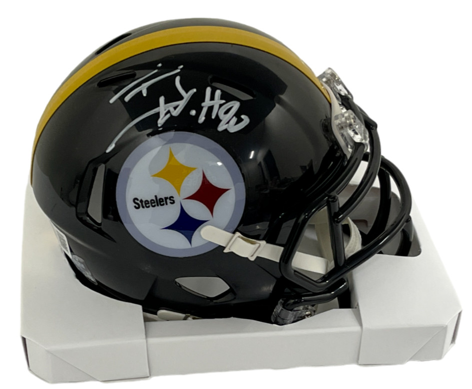 TJ Watt Signed Pittsburgh Steelers Replica Mini Speed Helmet Autograph Beckett