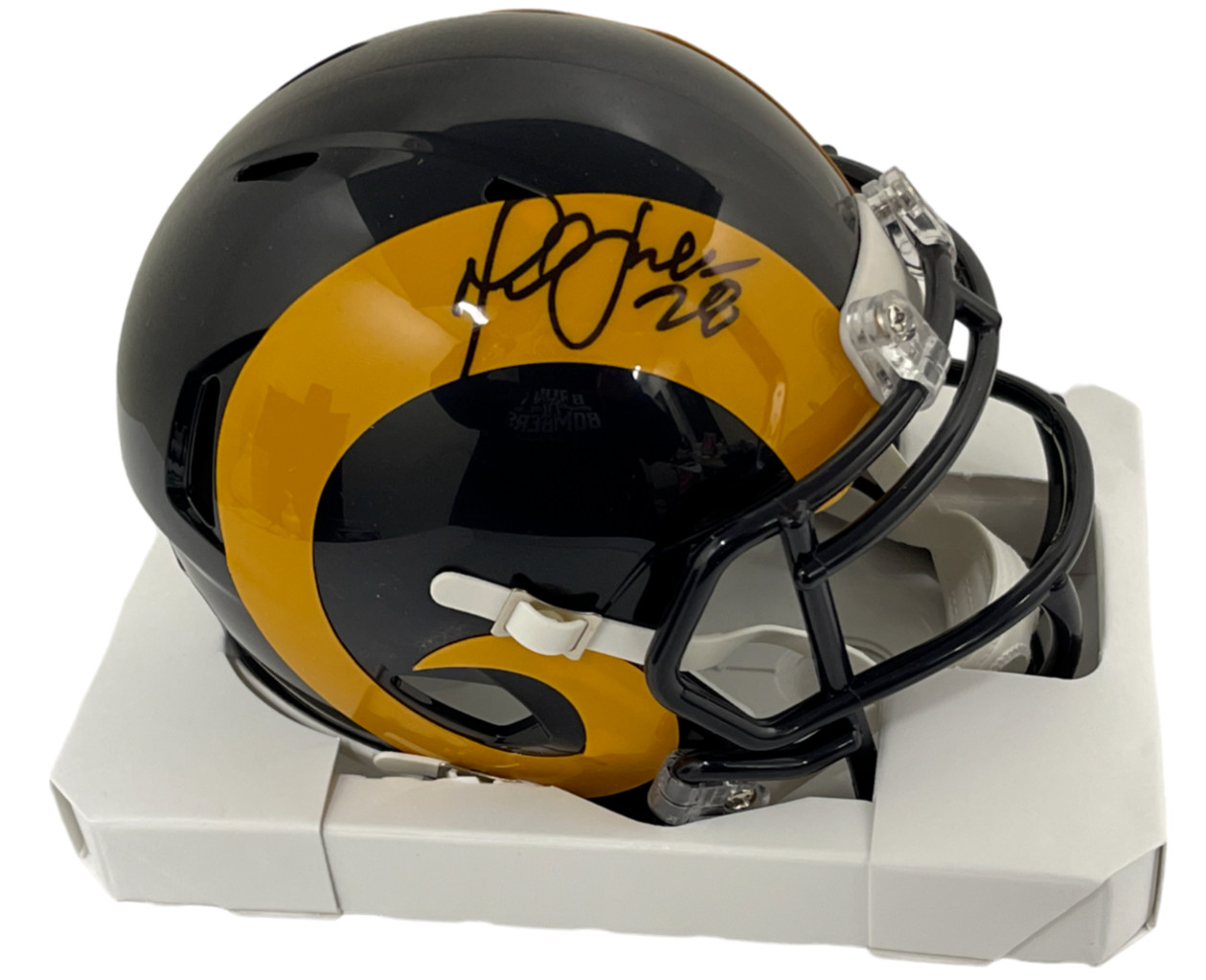 Marshall Faulk Signed St. Louis Rams Replica Mini Speed Helmet Autograph Beckett