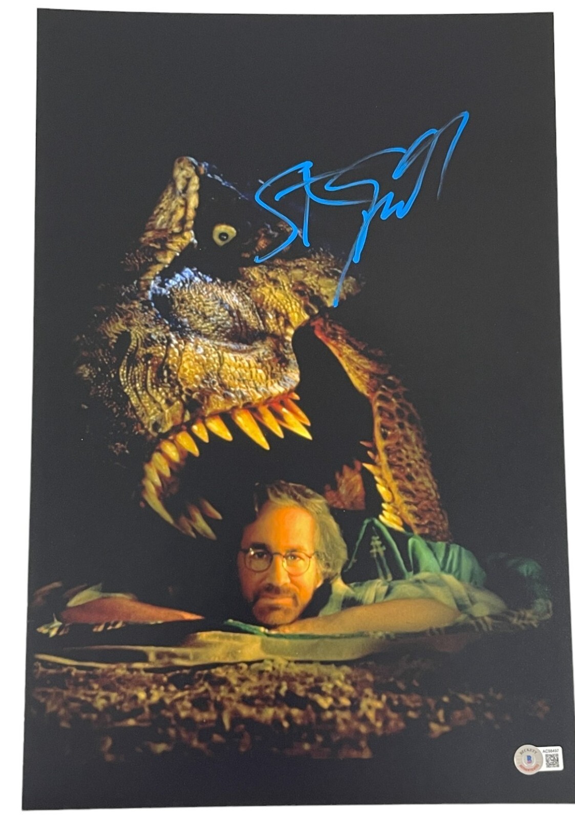 Steven Spielberg Signed 12x18 Photo Jurassic Park Authentic Autograph Beckett