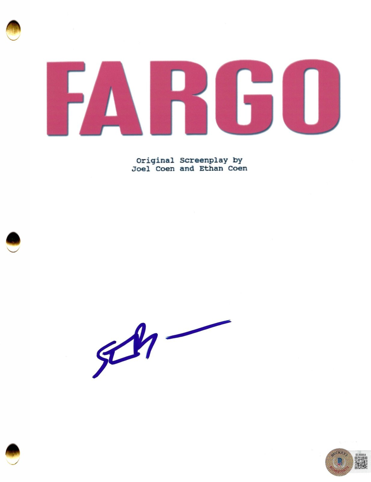 Steve Buscemi Signed Fargo Full Script Authentic Autograph Beckett